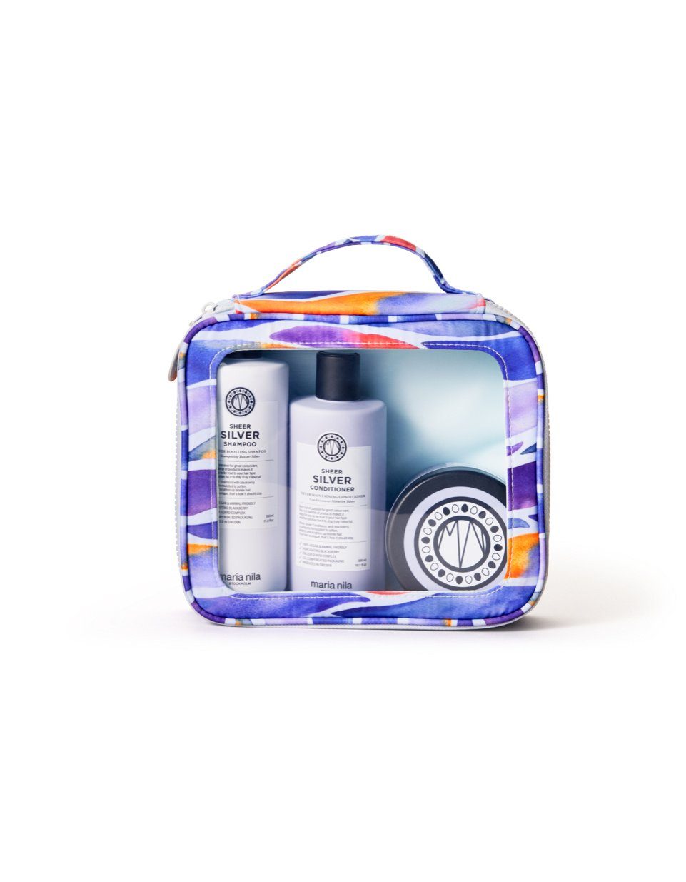 Maria Nila Уход за волосами-Set Sheer Silver Beauty Bag, Geschenkset, 3-tlg., Shampoo + Conditioner + Maske, neutralisiert unverwünschten Gelbstich, Glanz