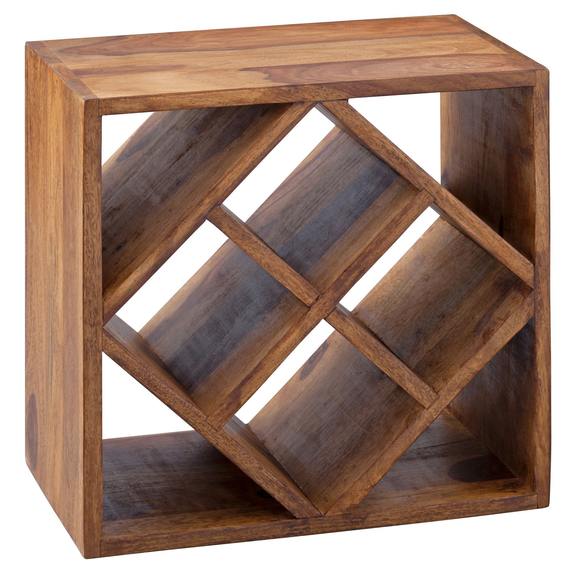 furnicato Weinregal Weinflaschenregal Massivholz, Walnuss Finish 40x40x25 Braun, 1-tlg.