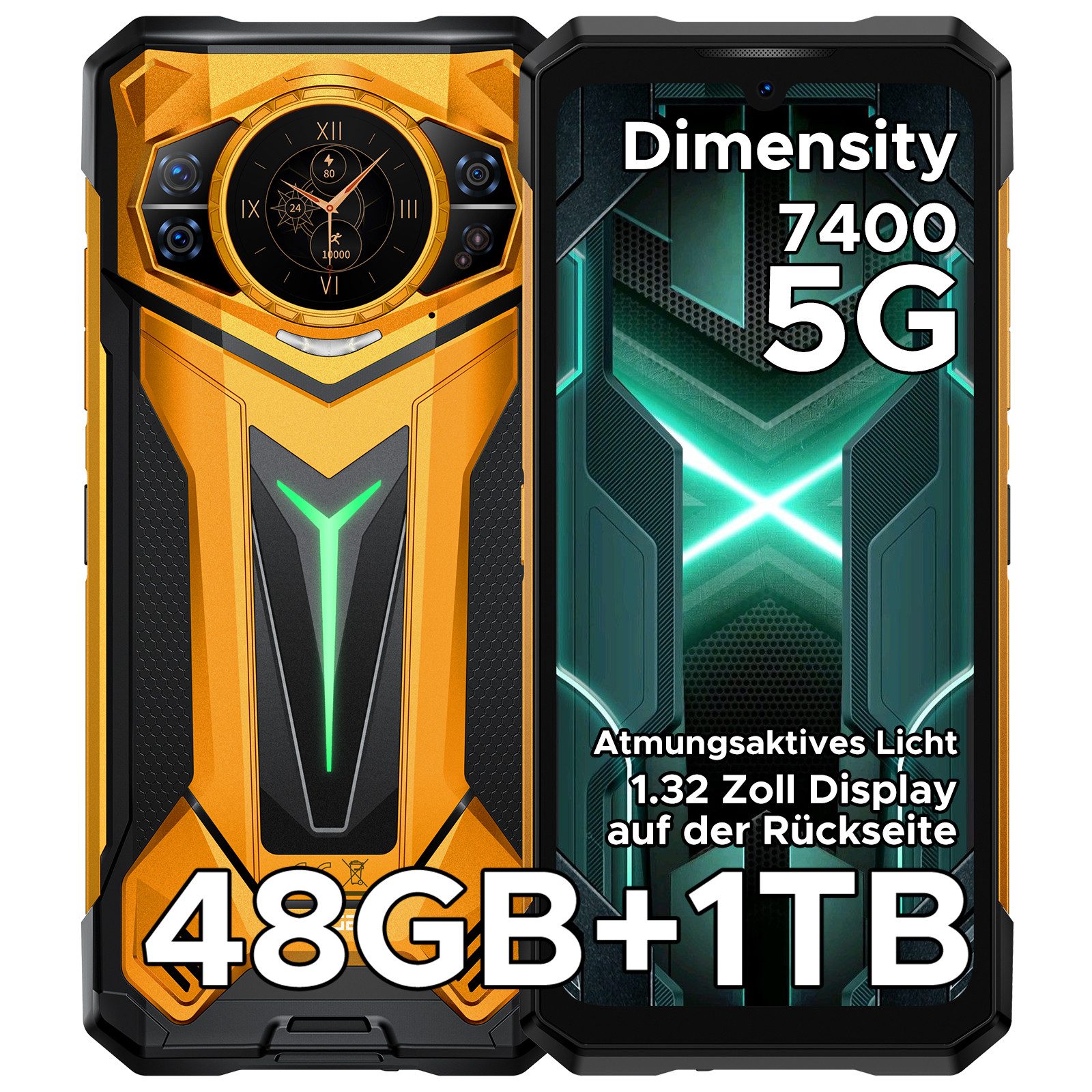 DOOGEE S200ULTRA 5G Outdoor Handy Ohne Vertrag 12GB+1TB 6.72” 120Hz Android15 Smartphone (6.72 Zoll, 1024 GB Speicherplatz, 100 MP MP Kamera, 100 MP +20 MP/ 66W Schnellladen/ Rückseitiges Display Amoled/NFC/WLAN)