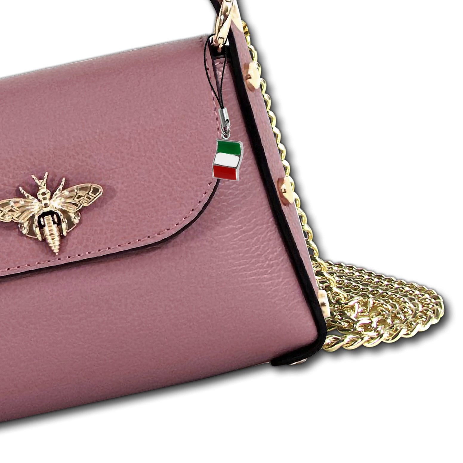 FLORENCE Umhängetasche Florence Umhängetasche Biene Damen (Umhängetasche), Damen Umhängetasche Leder, rosa, antik ca. 19cm x ca. 14cm