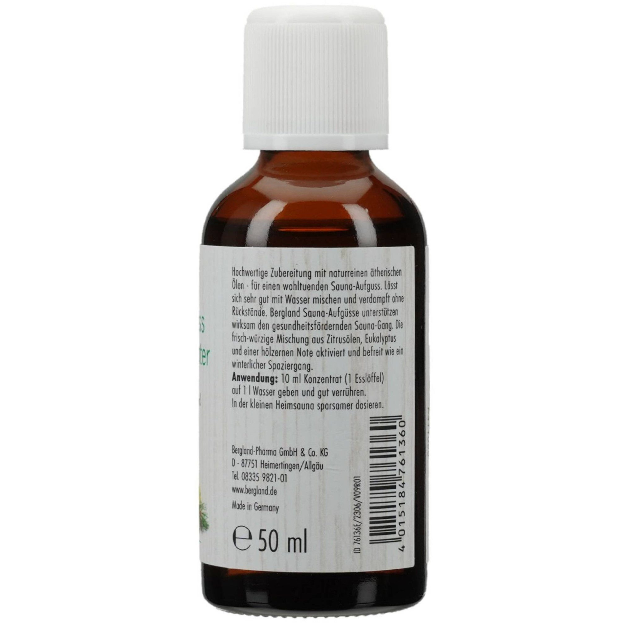 Bergland Sauna-Aufgussset Sauna Aufguss Konzentrat finnischer Winter 50ml