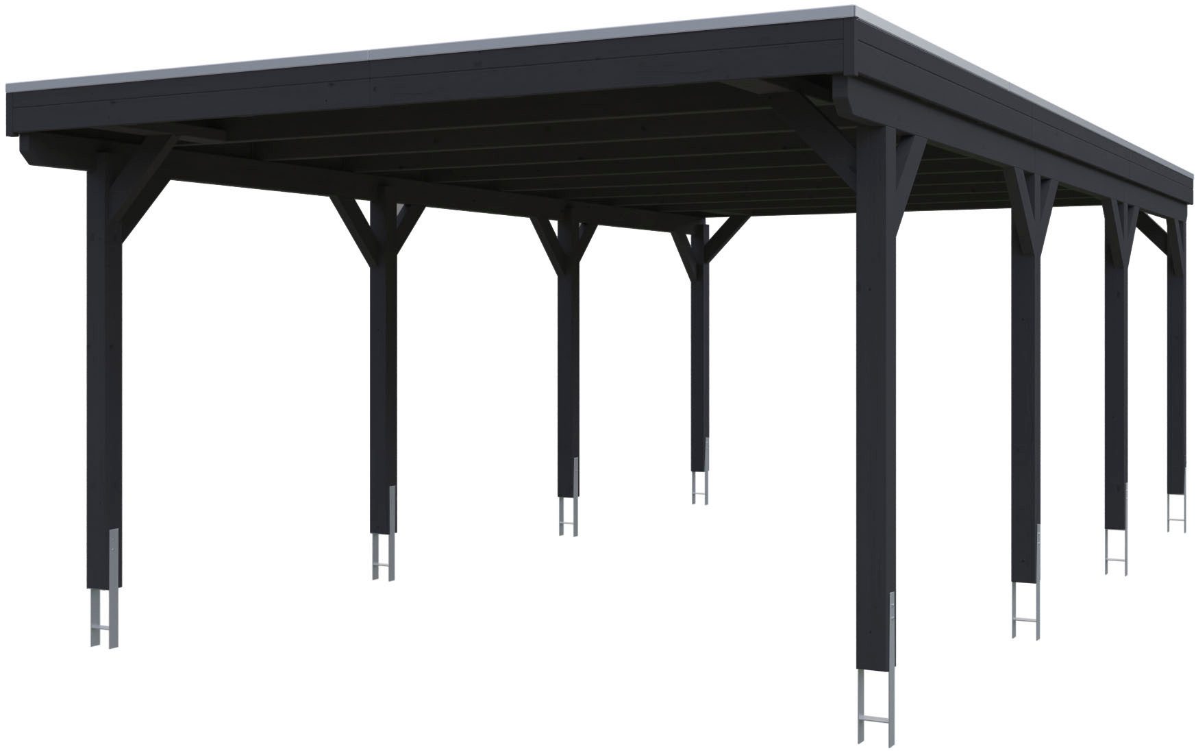 Skanholz Einzelcarport Grunewald, BxT: 427x796 cm, 251 cm Einfahrtshöhe