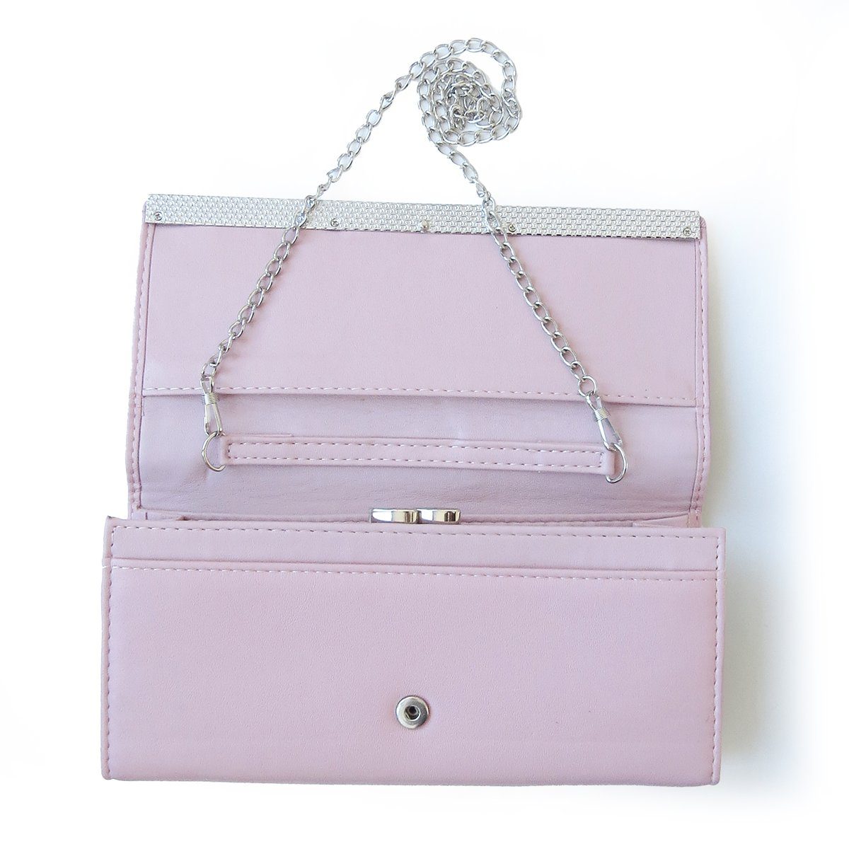 Sonia Originelli Umhängetasche Kellner Portemonnaie Tasche Kette, mit 4 rosa1 Geldbörse Damen Clutch XL Kartenfächer