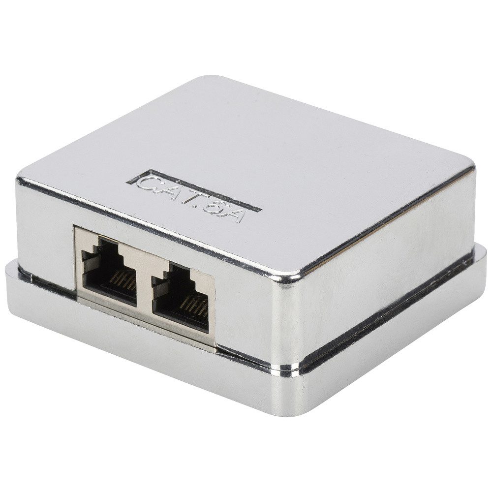 Digitus Netzwerkdose Aufputz CAT 6a 2 Port Netzwerk-Adapter