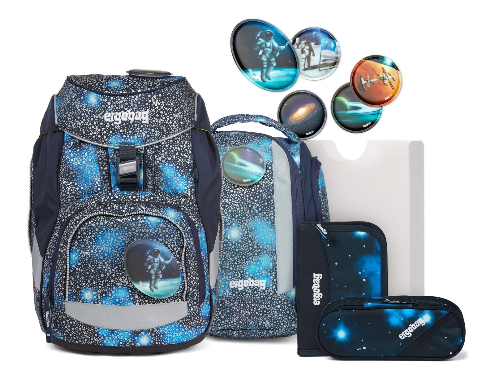 ergobag Schulranzen Super Reflex Glow-Edition Schoolbag Set 6-teilig (Set, 5-tlg)