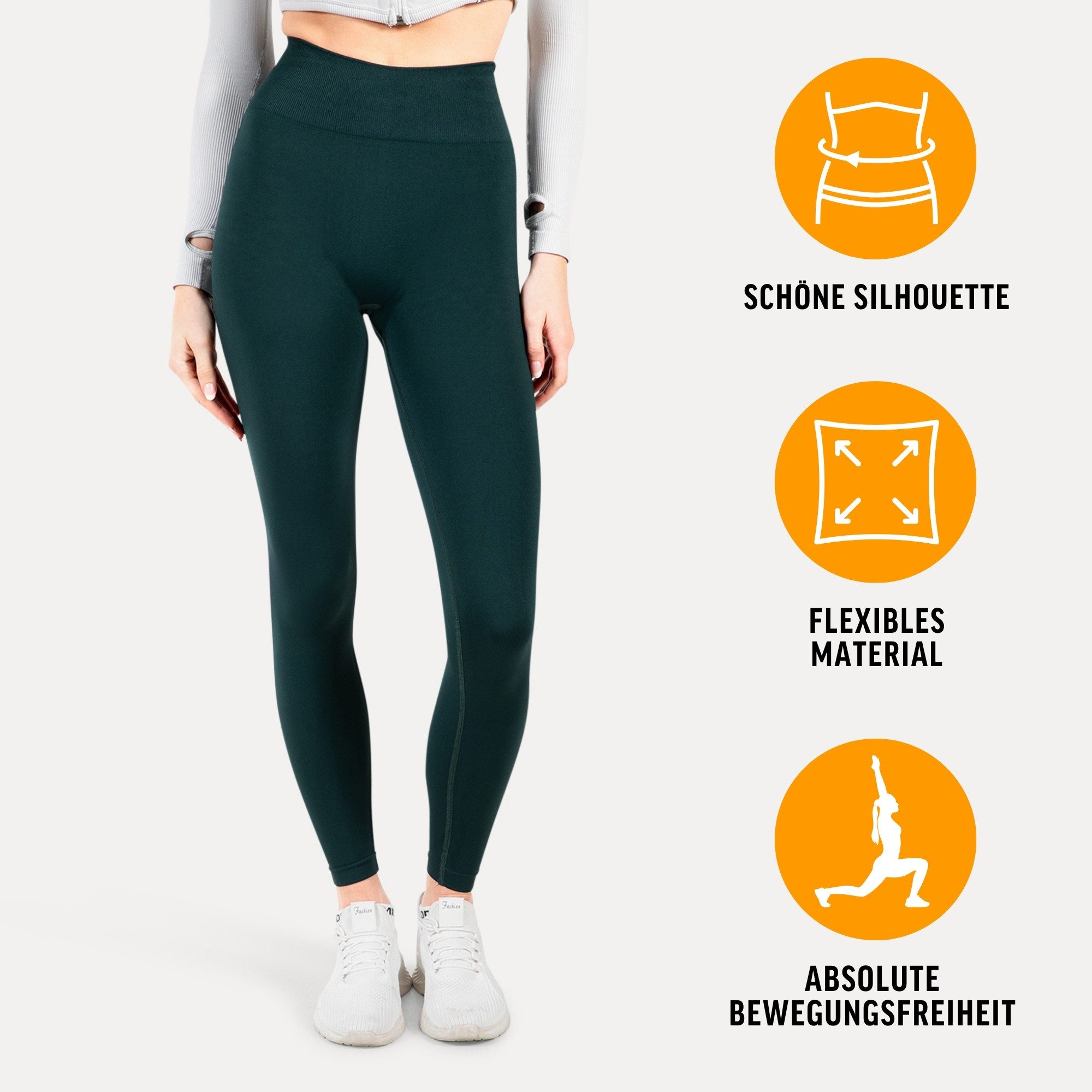 Smilodox Leggings Fenja, High Waist Performance Sportleggings Bequemer Passform, Seamless Design, Schmeichelnder Silhouette für Yoga