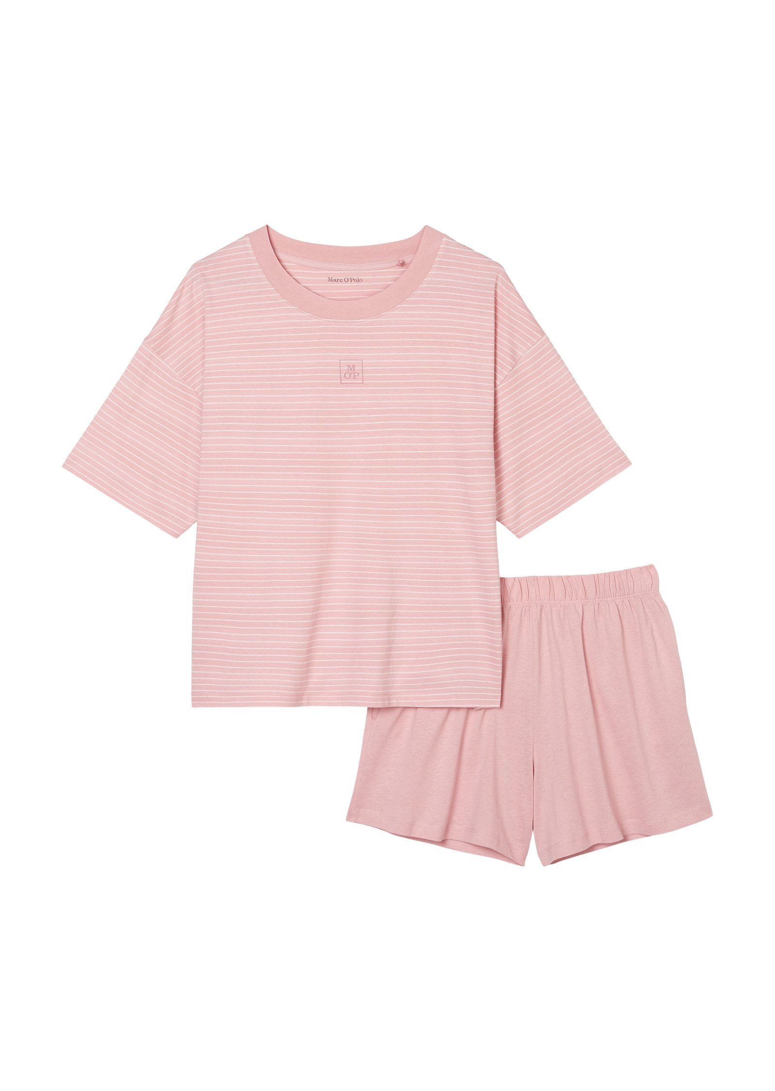 Marc O'Polo Shorty (2 tlg) Kurzarm, mit Rundhalsausschnitt, elastisch