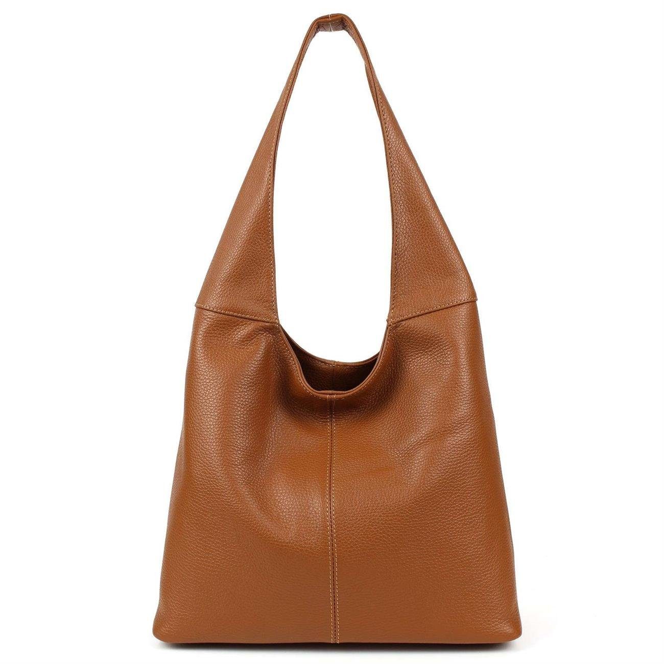 ITALYSHOP24 Сумки для покупок Made in Italy Damen Leder Tasche Schultertasche, ein Leichtgewicht, als Handtasche, Umhängetasche tragbar