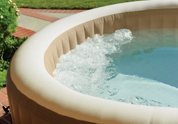 Intex Whirlpool Pure Spa Bubble Whirlpool Jacuzzi Outdoor 4 Personen Swimming Pool, (Set, 1-tlg., aufblasbar komplett mit Zubehör), Materialstärke und Qualität, elektronisches Kalkschutzsystem