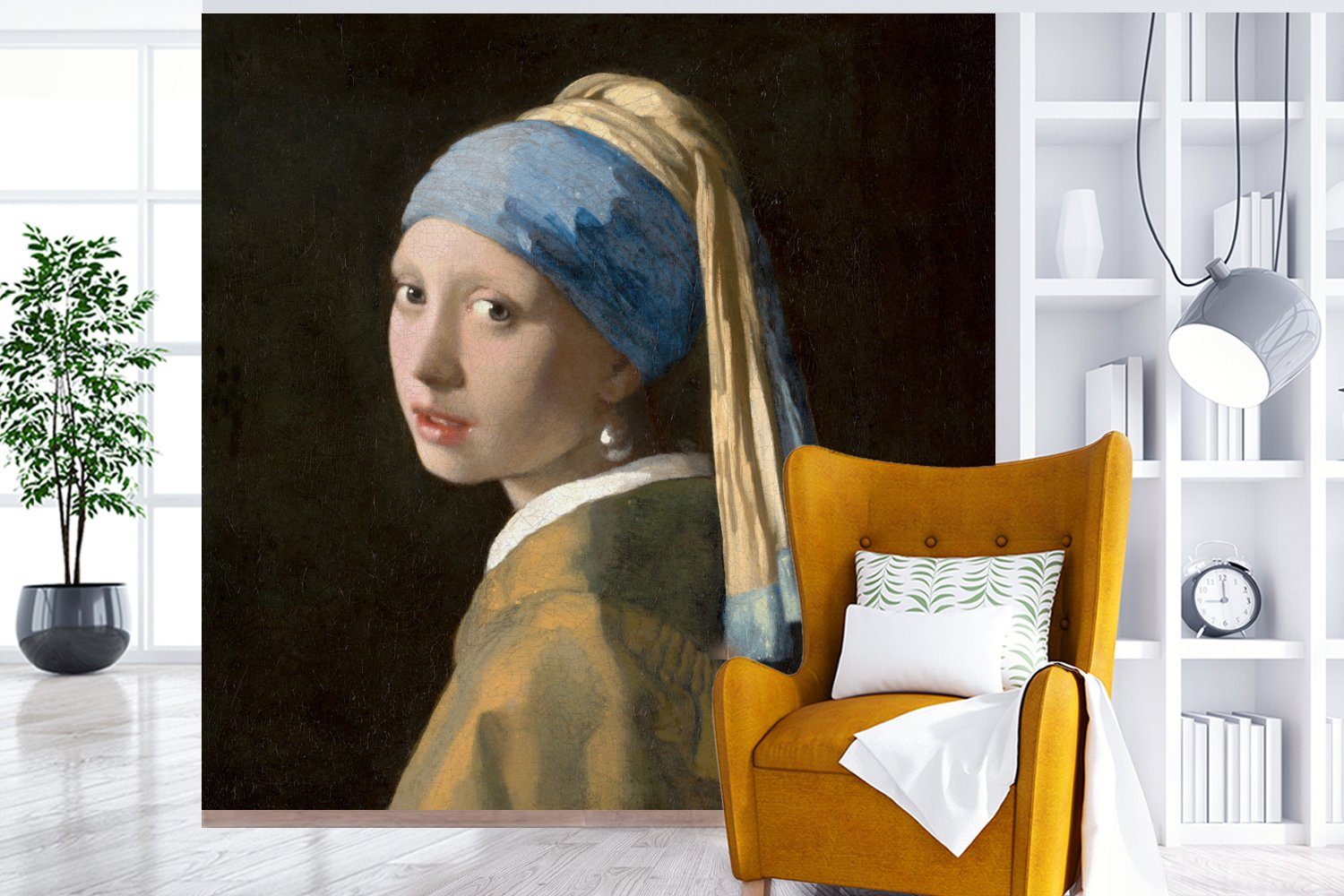 Perlenohrring Vermeer, St), Fototapete oder Gemälde - - MuchoWow Meister Vinyl Mädchen - für Wandtapete (5 Alte mit Matt, Tapete bedruckt, Wohnzimmer Schlafzimmer,