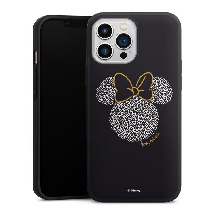 DeinDesign Handyhülle Minnie Mouse Disney Muster Minnie Black and White Apple iPhone 13 Pro Max Silikon Hülle Premium Case Handy Schutzhülle