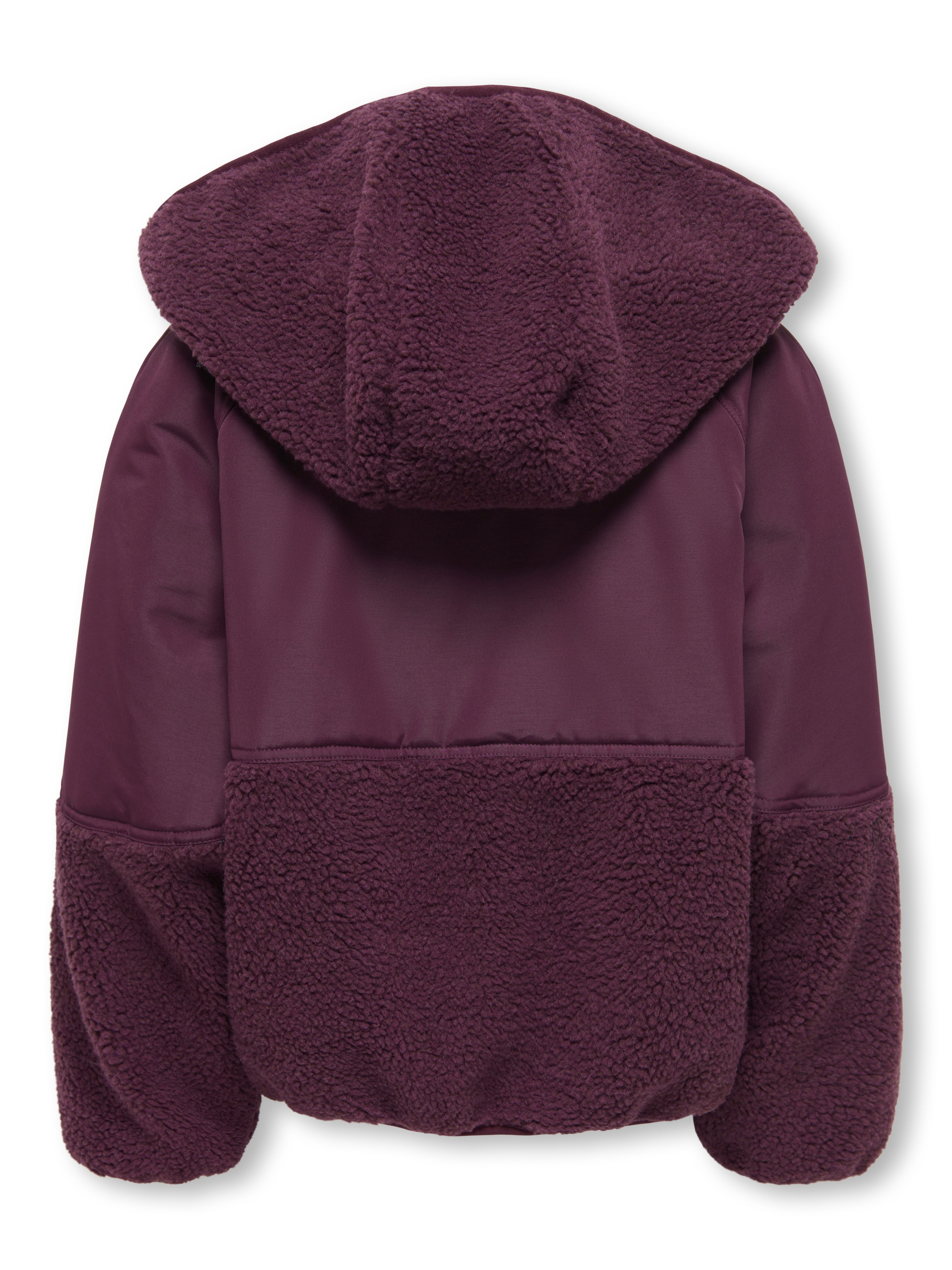KIDS ONLY Kapuzenplüschjacke KOGNOMI TEDDY MIX JACKET VD OTW im tollen Materialmix mit Plüsch – Bild 5 von 5