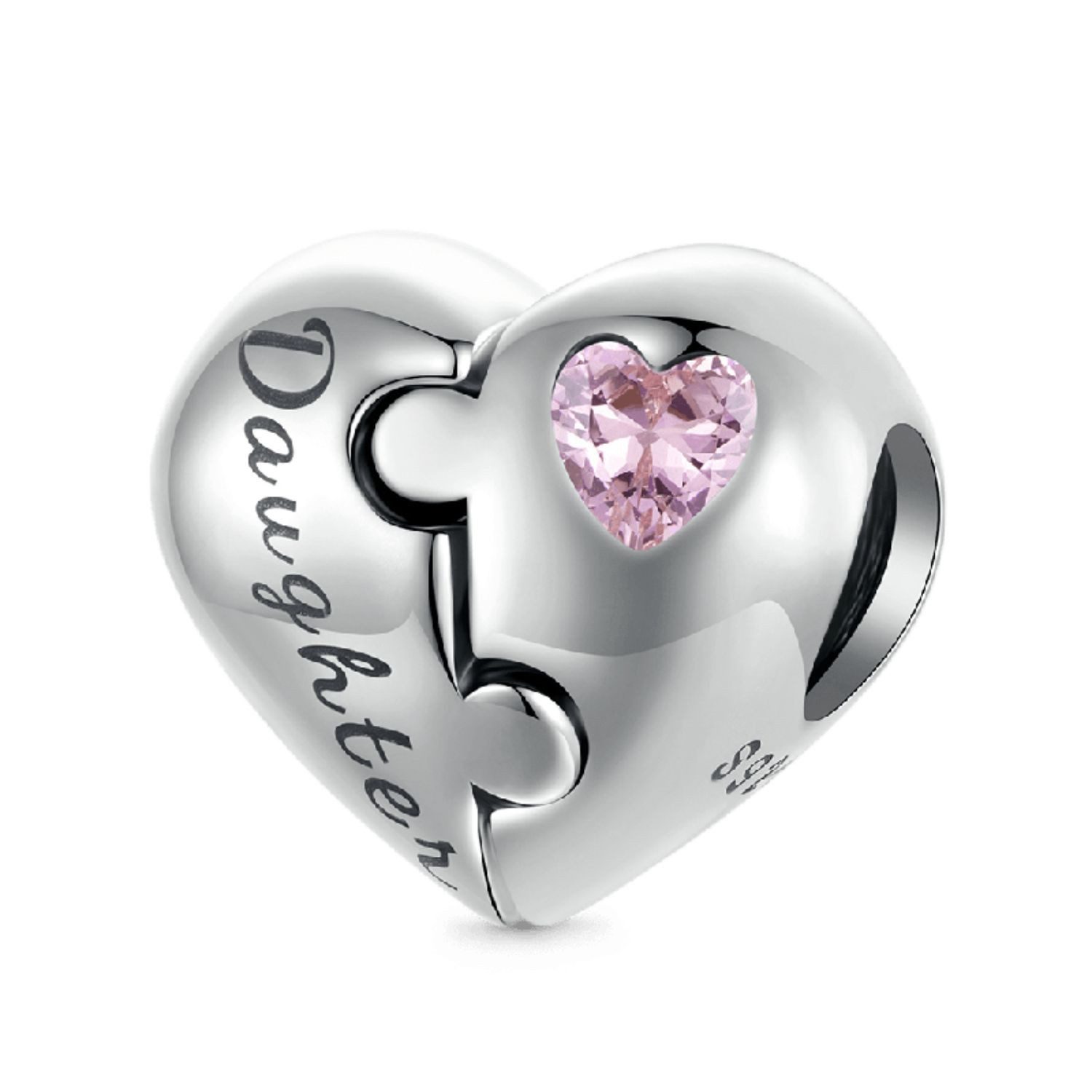 Gnoce Bead Gnoce Charm geteiltes Herz JMC031 Silber