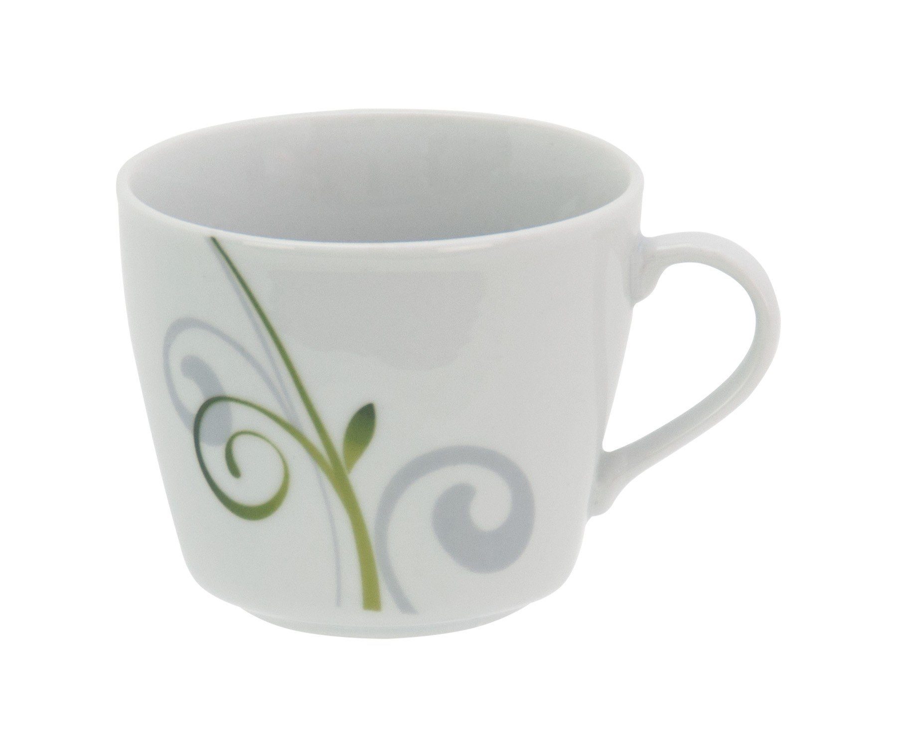 van Well Tasse 2tlg. Set Espressotasse 11cl mit Espressountertasse 12,3cm Mirage, Porzellan