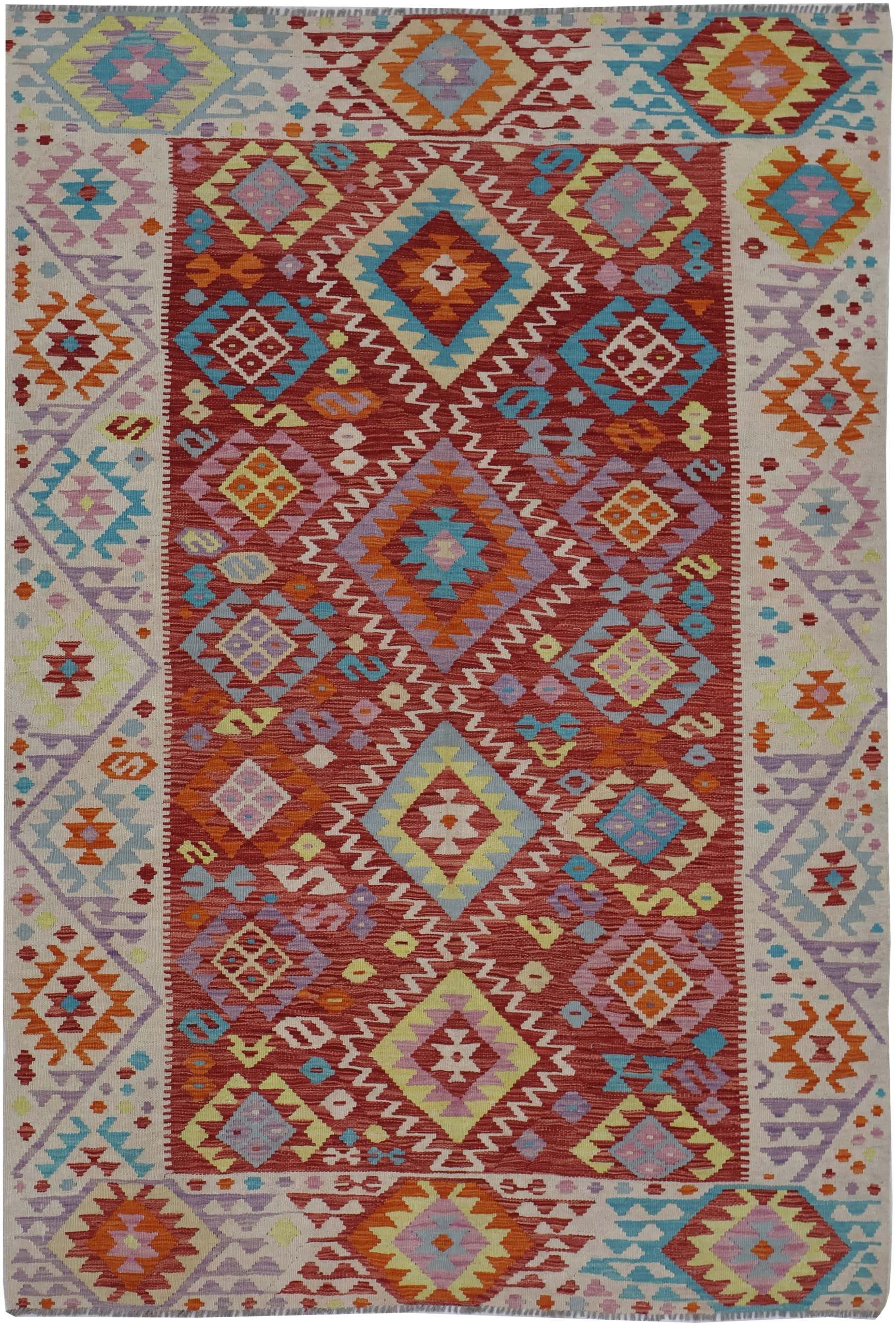 CABBEL Orientteppich 245x161 cm Kilim Multicolor Kelim Teppich Schurwolle Handgewebt Unikat, rechteckig, Höhe: 4 mm, 100% Schurwolle – weich und pflegeleicht