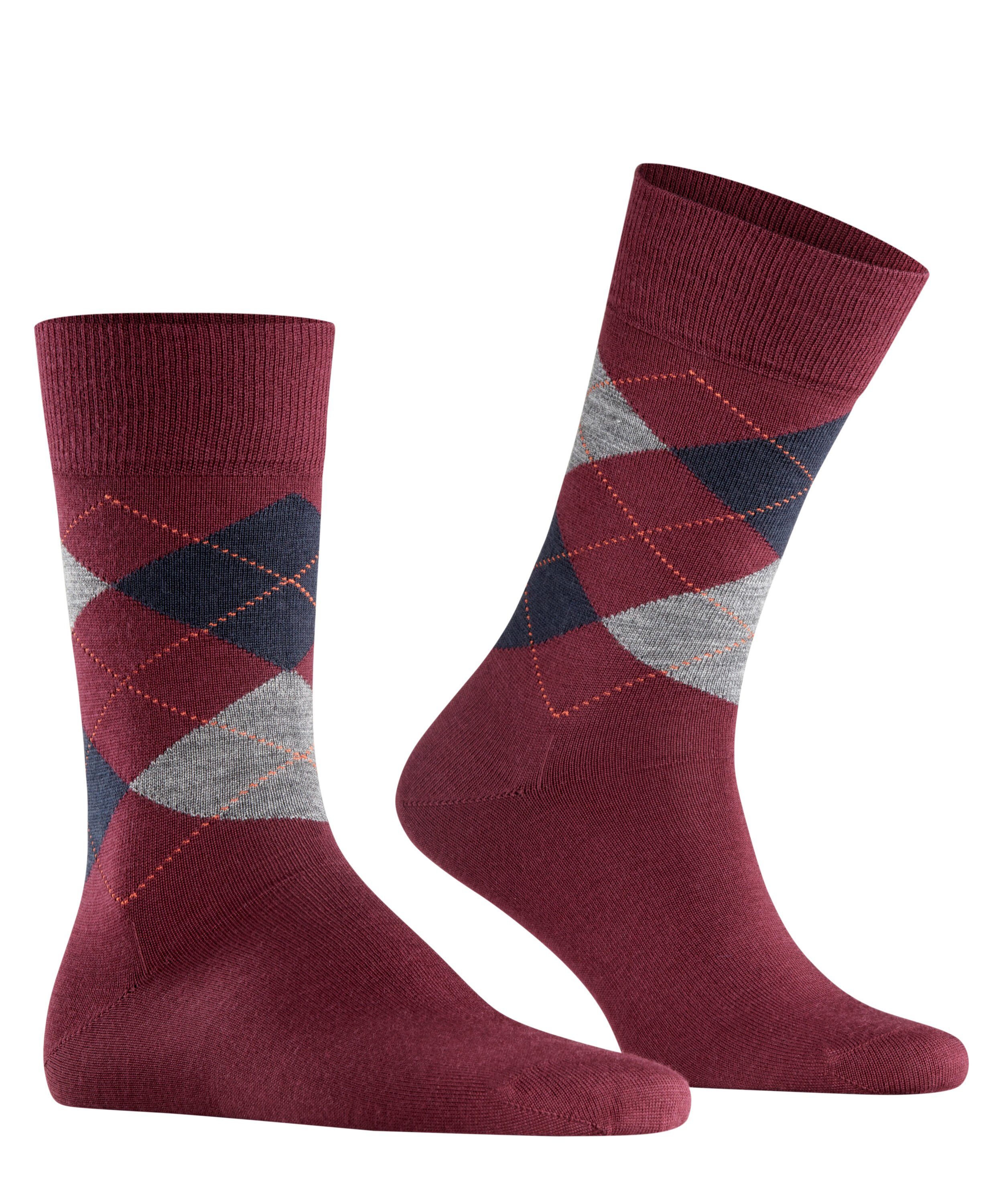 Burlington Socken Bordeaux Rot mit Argyle-Muster günstig online kaufen