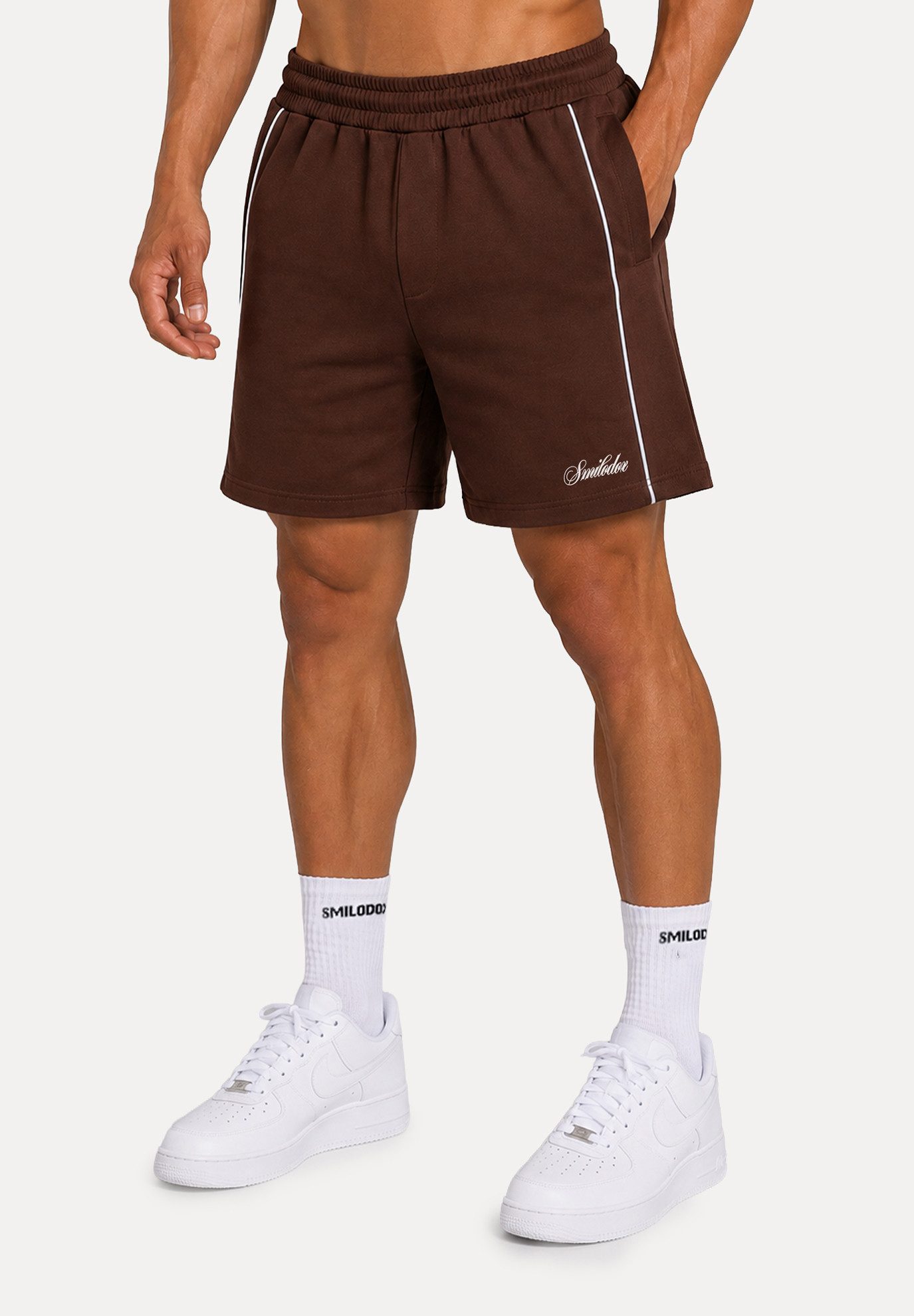 Smilodox Shorts Calvento, kurze Hose Regular Fit, Baumwolle, Streetwear & Gym Kordelzug, Seitentaschen, lässig, für Sommer & Training