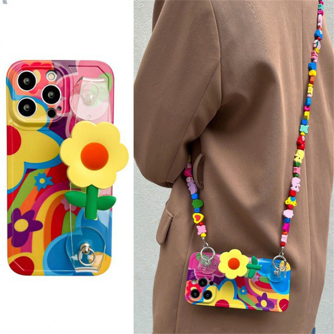 DÖRÖY Handytasche Handgelenkriemen-Tasche für iPhone 14,Schutzhülle,Crossbody-Tasche