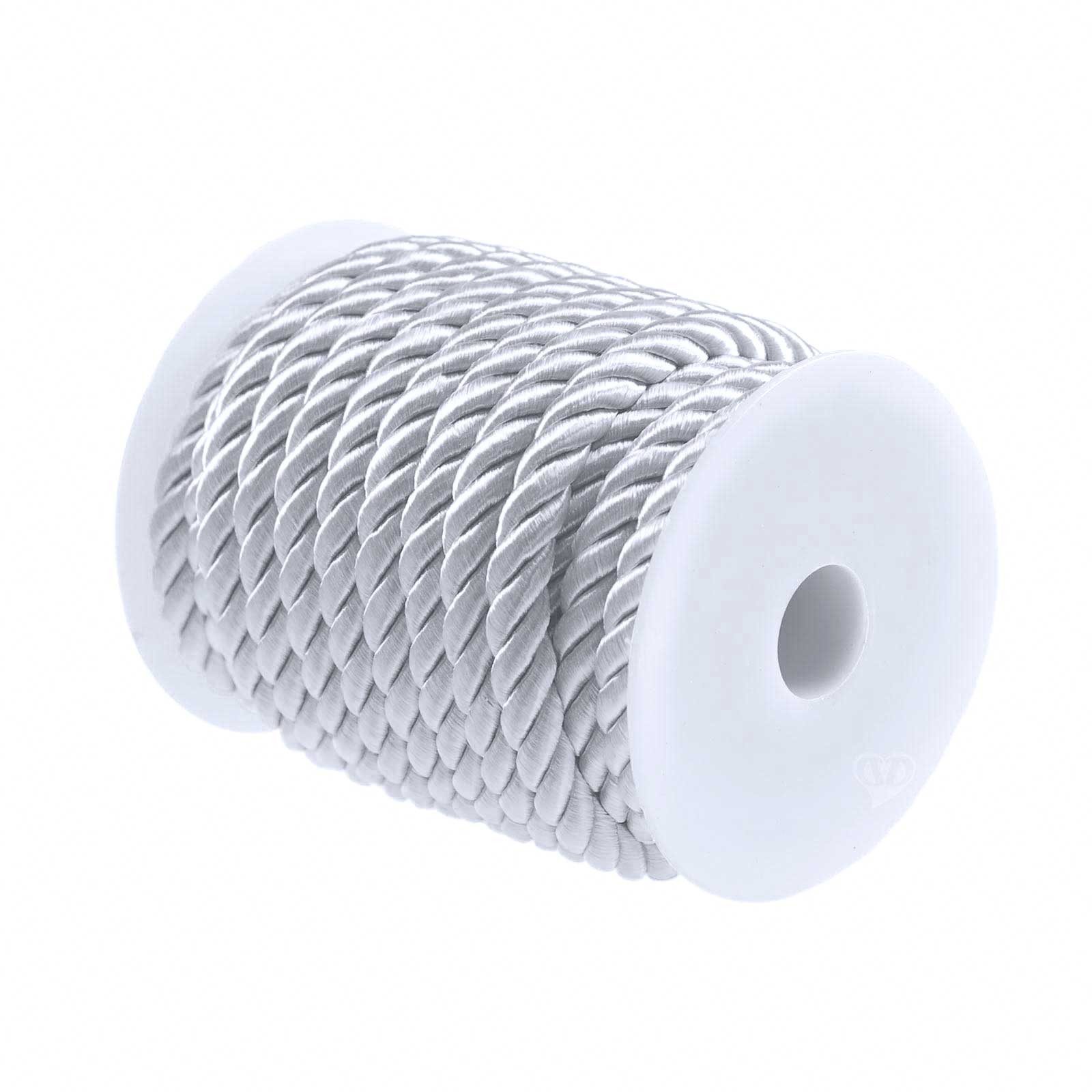 maDDma Seil 10m Kordelschnur glänzend gedreht ca. 8-10 mm, weiß
