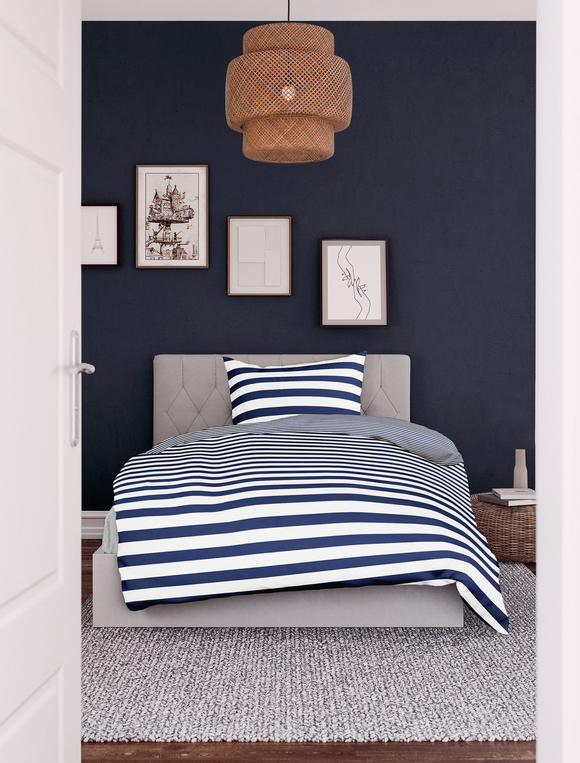 Bierbaum Mako-Satin Bettwäsche   ¦ blau ¦ Maße (cm): B: 155 H: 1 Bettwaren günstig online kaufen