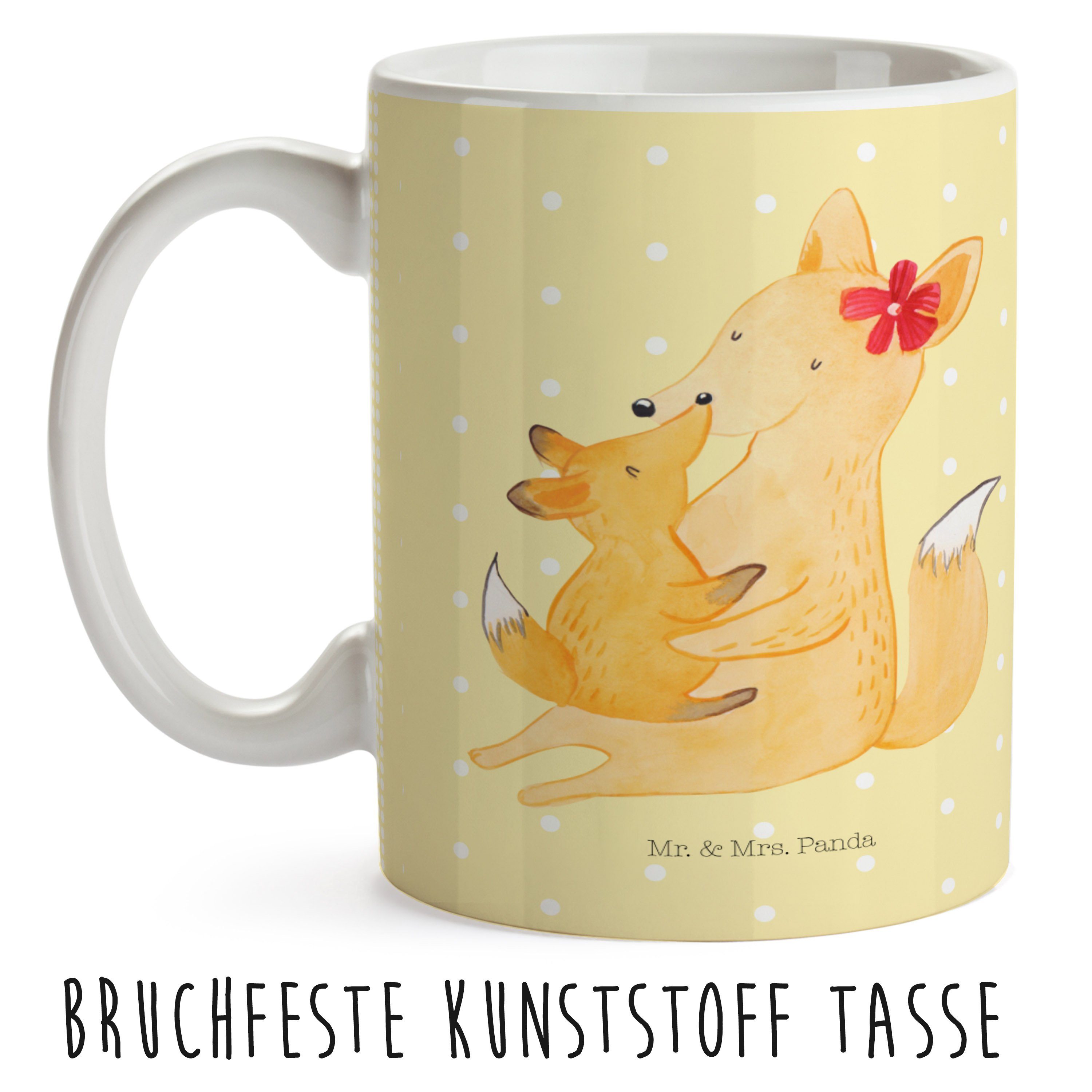 Pastell Kunststoff Geschenk, Opa, - & & Mr. Fuchs Muttertag, Mama Kind Mrs. Panda - Gelb Schweste, Kinderbecher