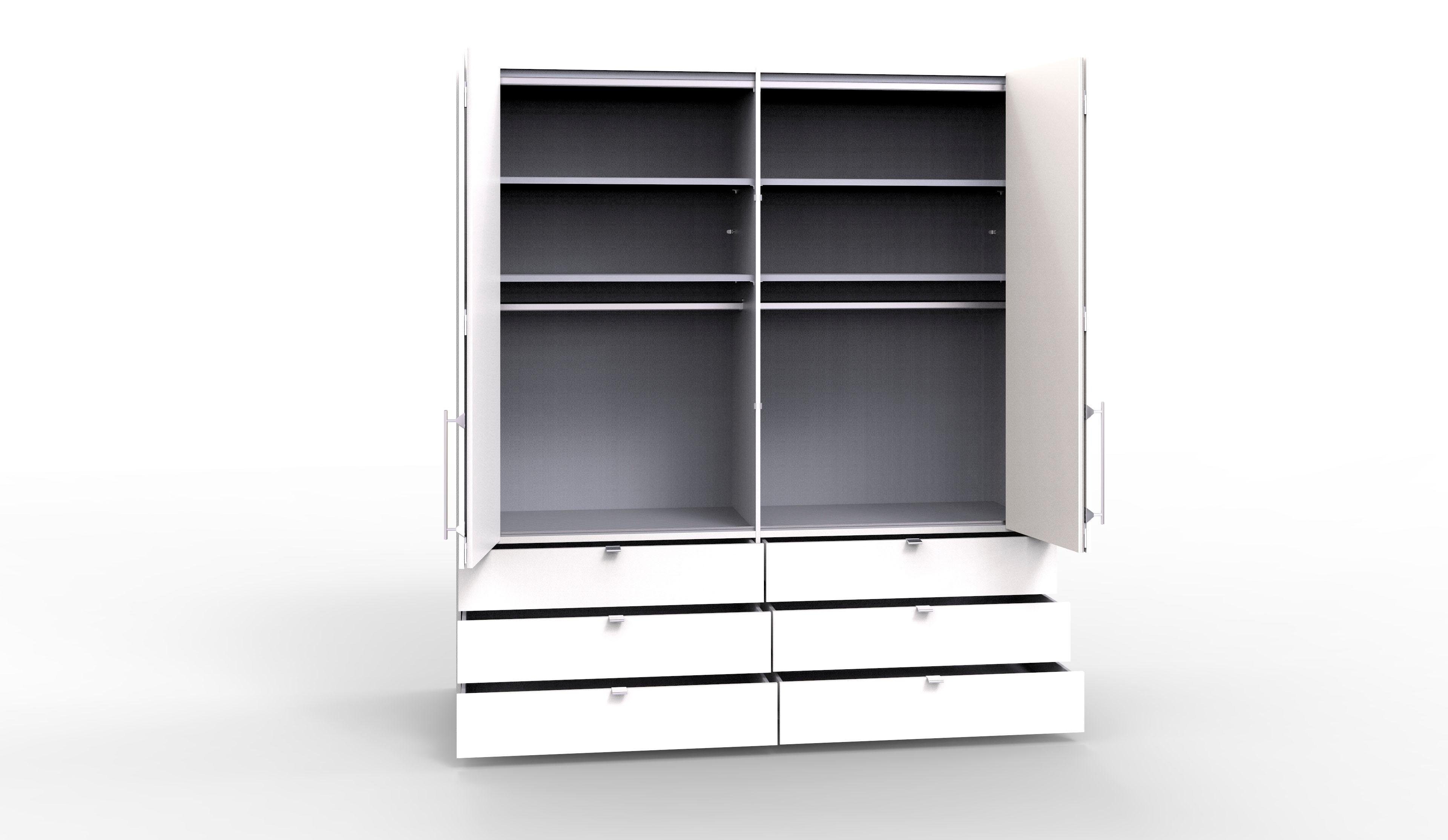 WIEMANN Falttürenschrank Loft, Kleiderschrank, Schrank, Wäscheschrank, mit Glasfront (3 Breiten, 2 Höhen 216/236 cm auswählbar, MADE IN GERMANY) inkl. gepämpften Schubkästen und Türen, mit Panoramaöffnung