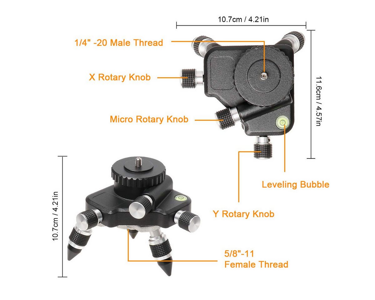 Thumbnail - Huepar Kreuzlinienlaser Huepar AT2 Feinjustieren Ministativ Drehbasis für Baulaser, (1 St)