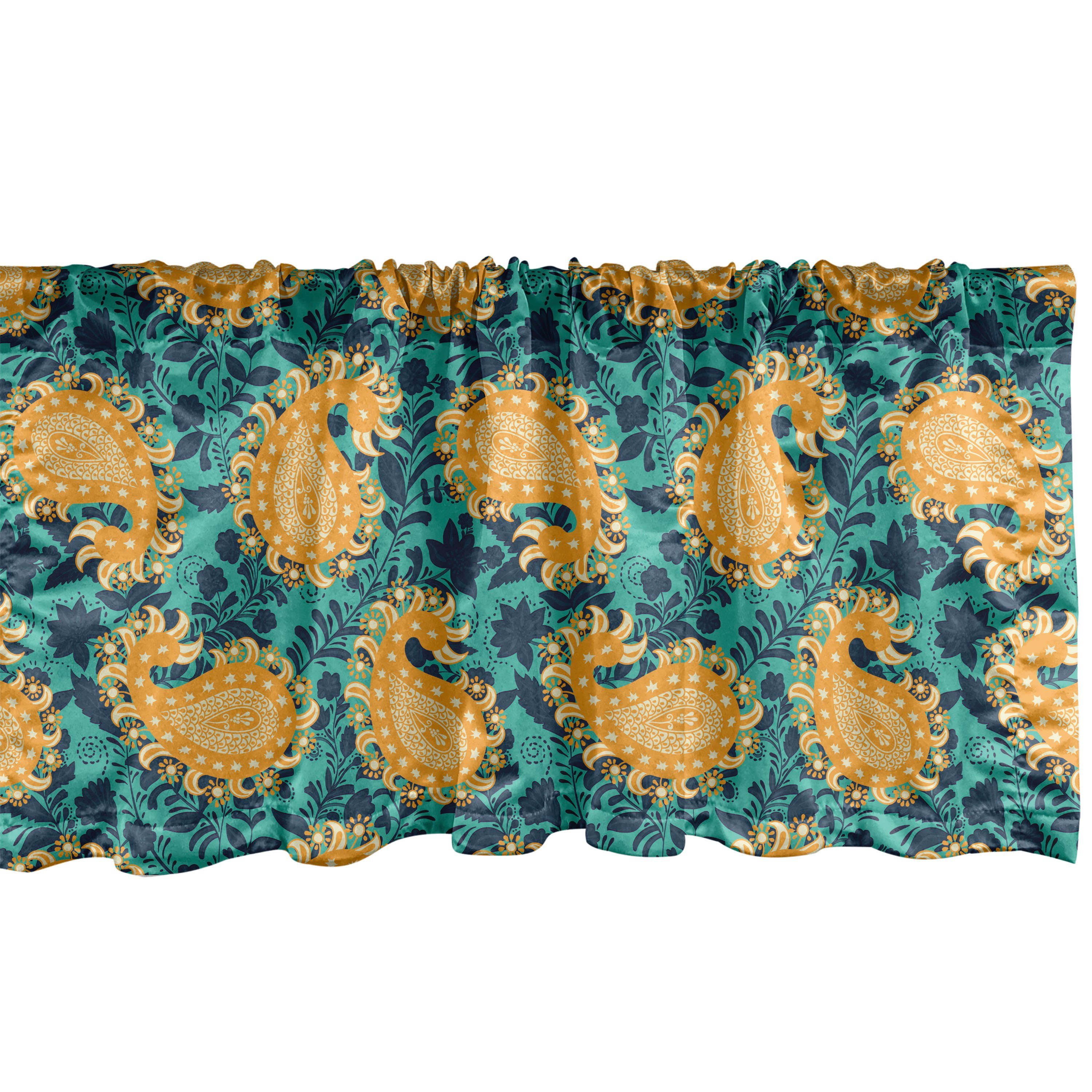 Scheibengardine Vorhang Volant für Küche Schlafzimmer Dekor mit Stangentasche, Abakuhaus, Microfaser, Jacobean Paisley auf Botanik