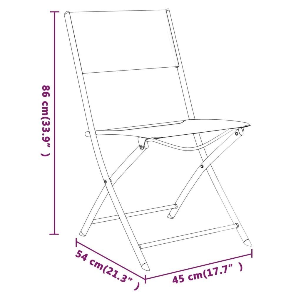 Schwarz aus Textilene möbelando cm), Stahl, Pulverbeschichteter (B/H/T: 45x86x54 Gartenstuhl in Alzey