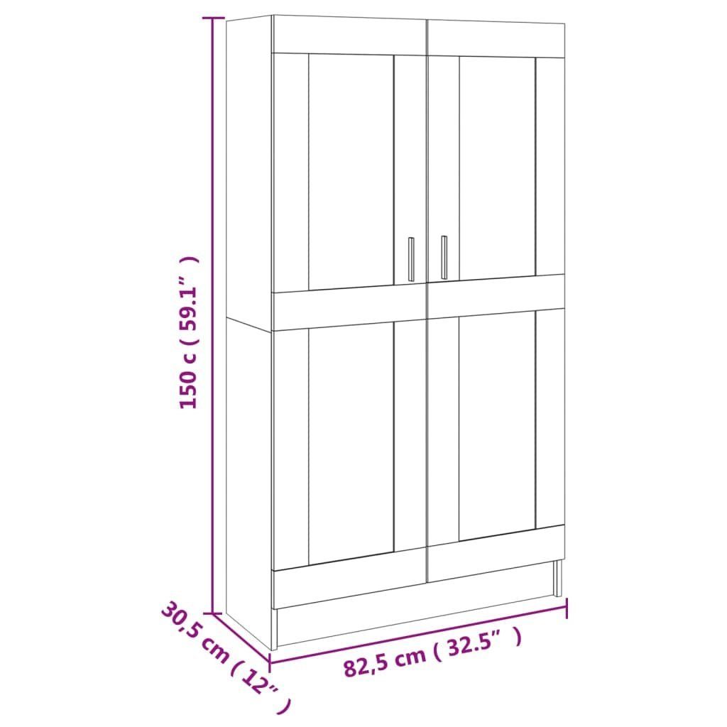 furnicato Bücherregal 82,5x30,5x150 Betongrau cm Holzwerkstoff