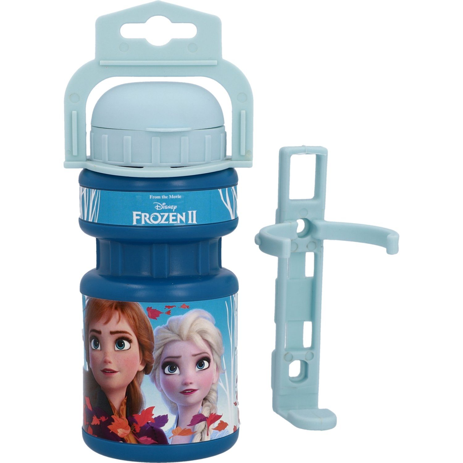 STAMP Frozen II Fahrrad-Flasche, Wasserflasche, Trinkflasche Sport-Flasche Inkl. Fahrrad-Halterung, Kinder 300ml, Trinkflasche