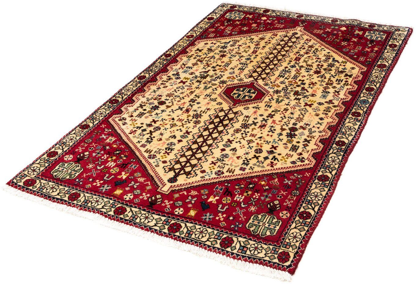 Wollteppich Abadeh Medaillon Rosso 150 x 97 cm, morgenland, rechteckig, Höhe: 10 mm, Handgeknüpft