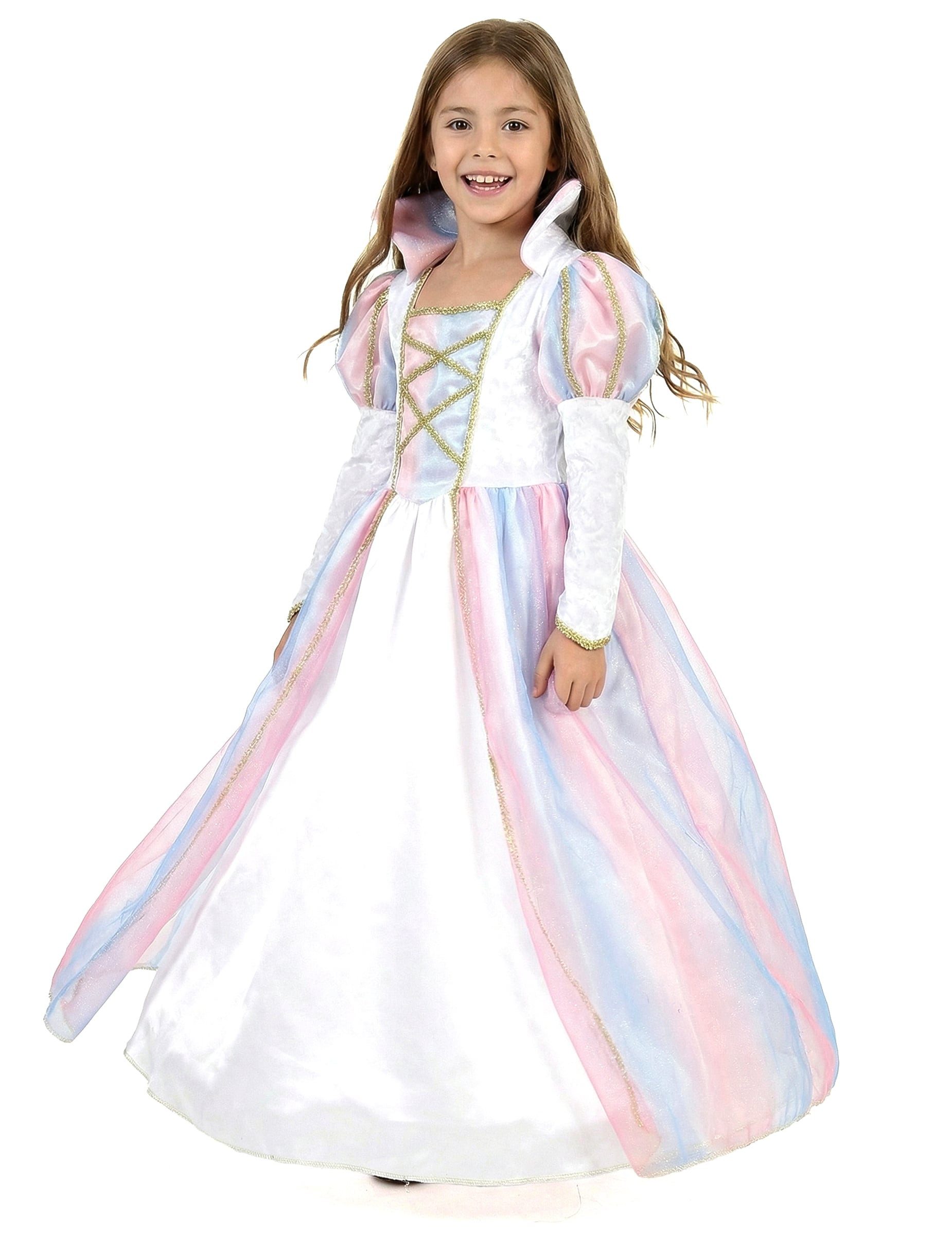 JADEO Kostüm Bezaubernde Prinzessin Kinderkostüm Königin weiss-gold