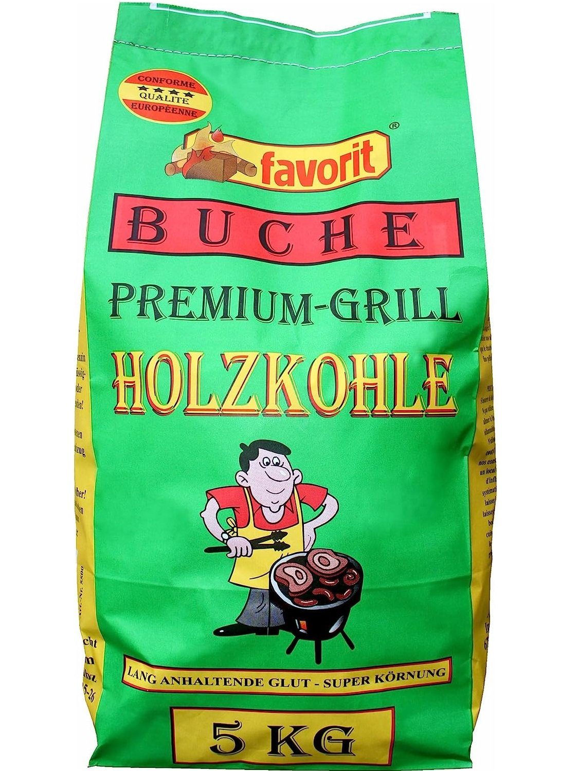 Grillkohle favorit Premium aus Holzkohle kg 5 Qualitiät Buchen Buchenholz