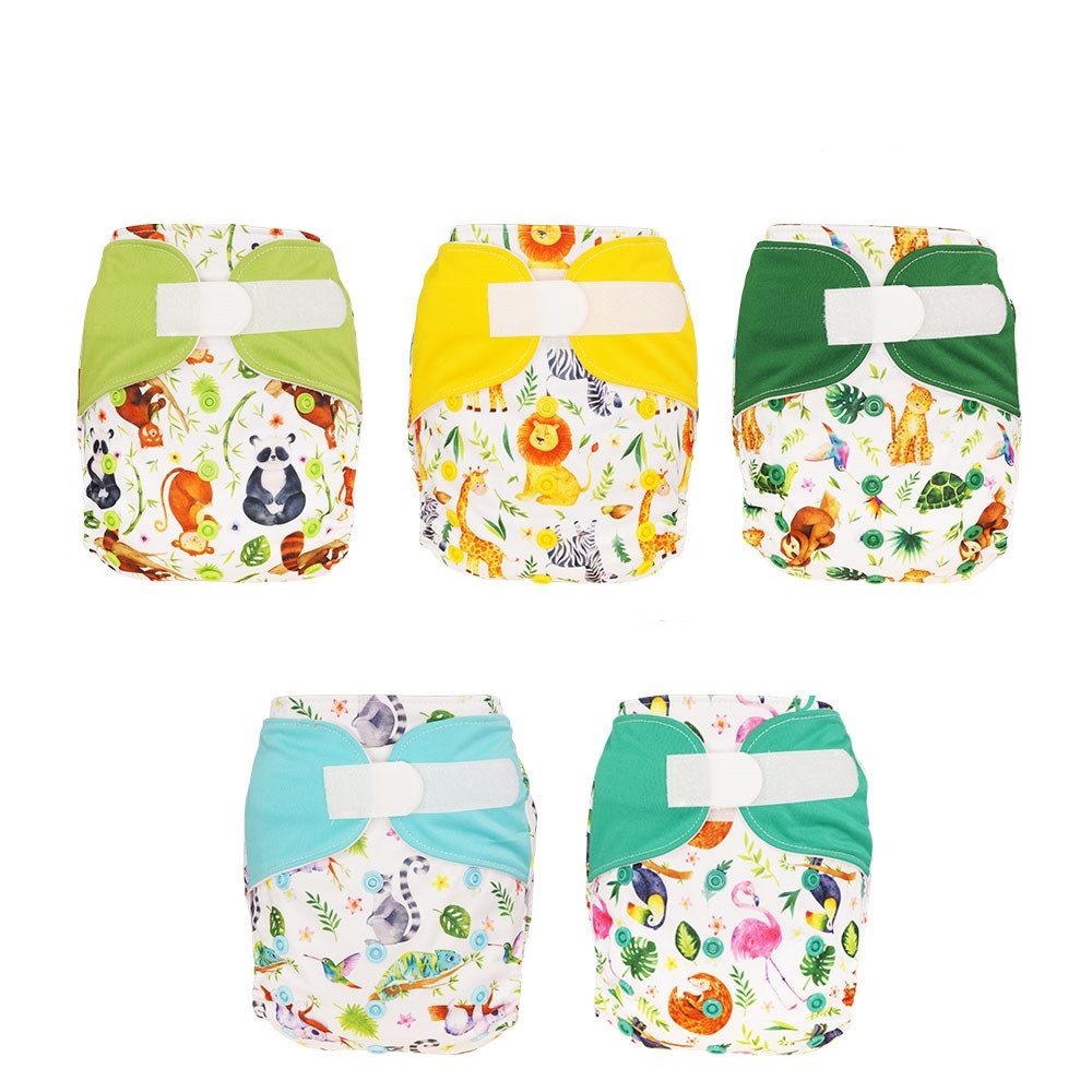 Blümchen Stoffwindeln Blümchen Überhose One Size Klett 3,5 bis 15 kg PUL wasserdicht