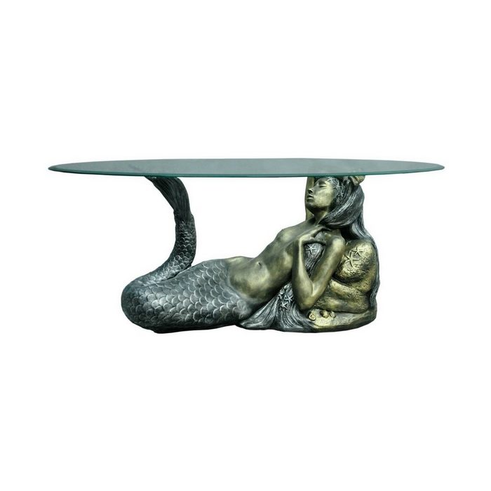 Antikes Wohndesign Couchtisch Ovaler Wohnzimmertisch Couchtisch Nixe Meerjungfrau Tisch Figurentisch
