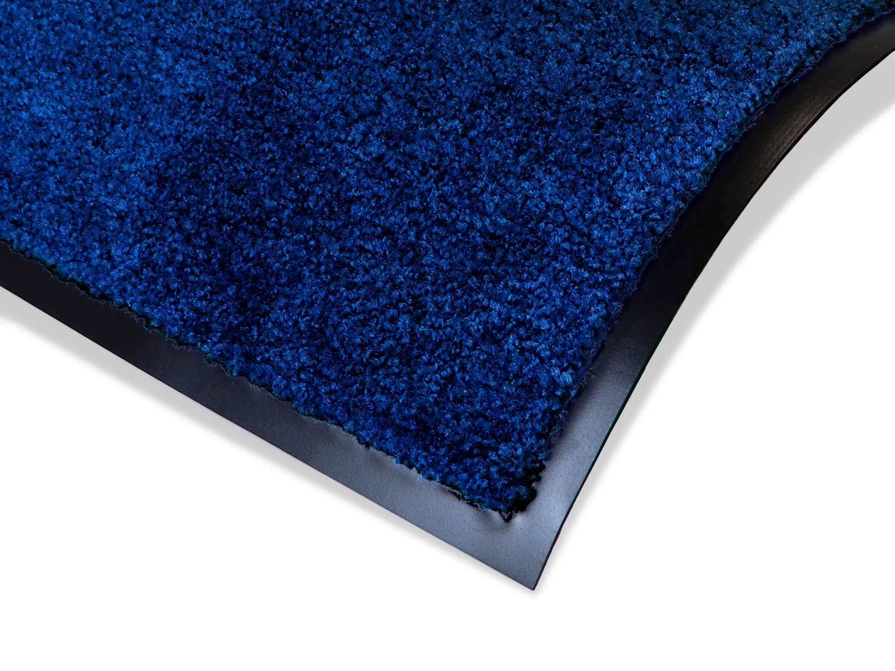 rechteckig, blau Uni-Farben, Höhe: Primaflor-Ideen PRO, Textil, 8 waschbar Schmutzfangmatte, CLEAN in Fußmatte UV-beständig, mm, Schmutzfangmatte