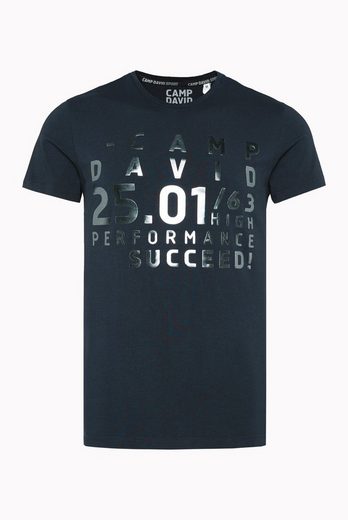 CAMP DAVID T-Shirt mit Metallic-Print