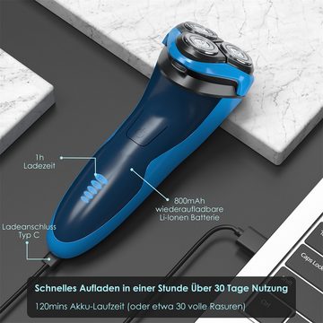 Bifurcation Haarschneider 3D-Elektrorasierer, IPX7, Schnellladung, 60 Tage Akkulaufzeit, 3D-Schwimmrasierer,Pop-up-Trimmer