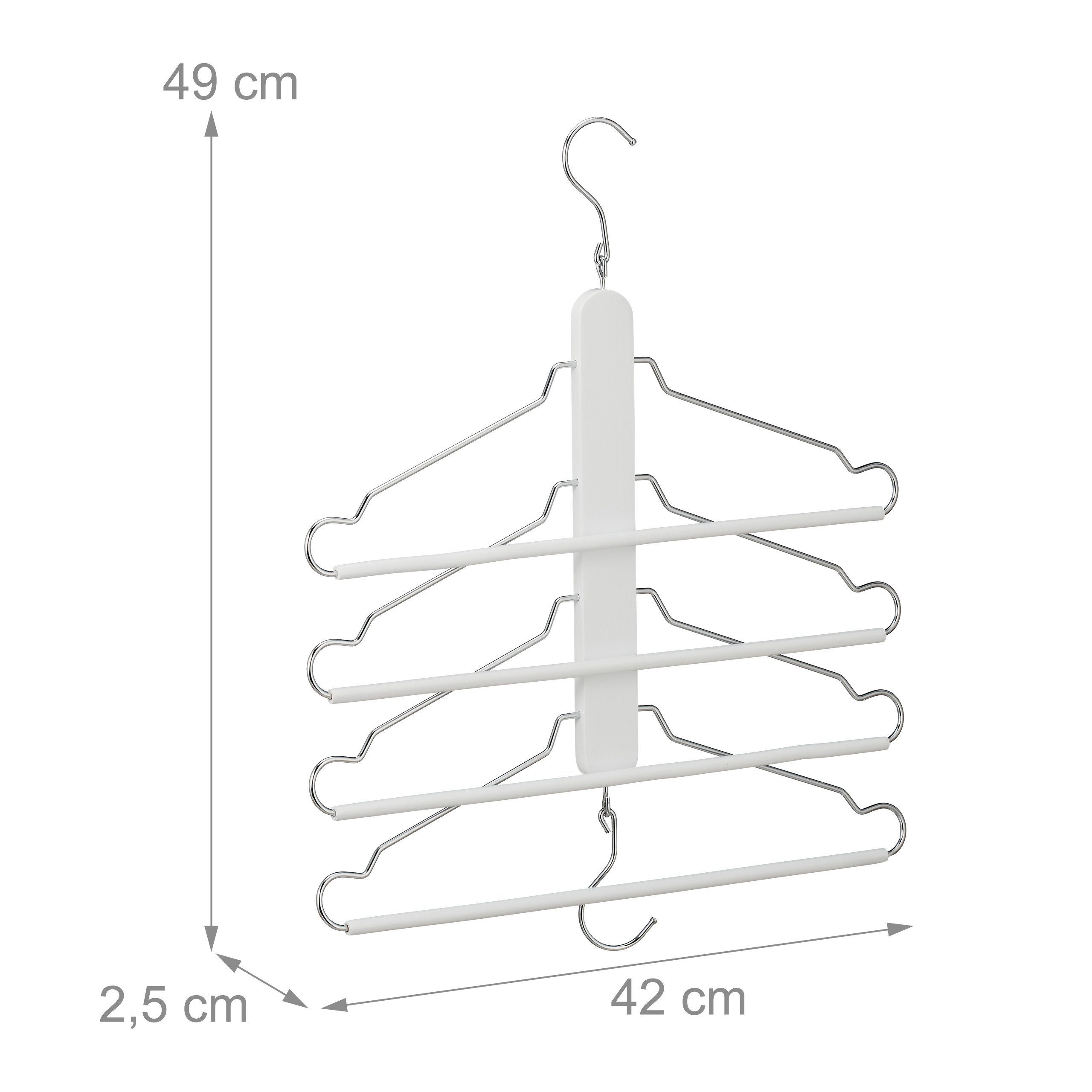 relaxdays Mehrfach-Kleiderbügel mehrfach x weiß 5 Raumsparbügel