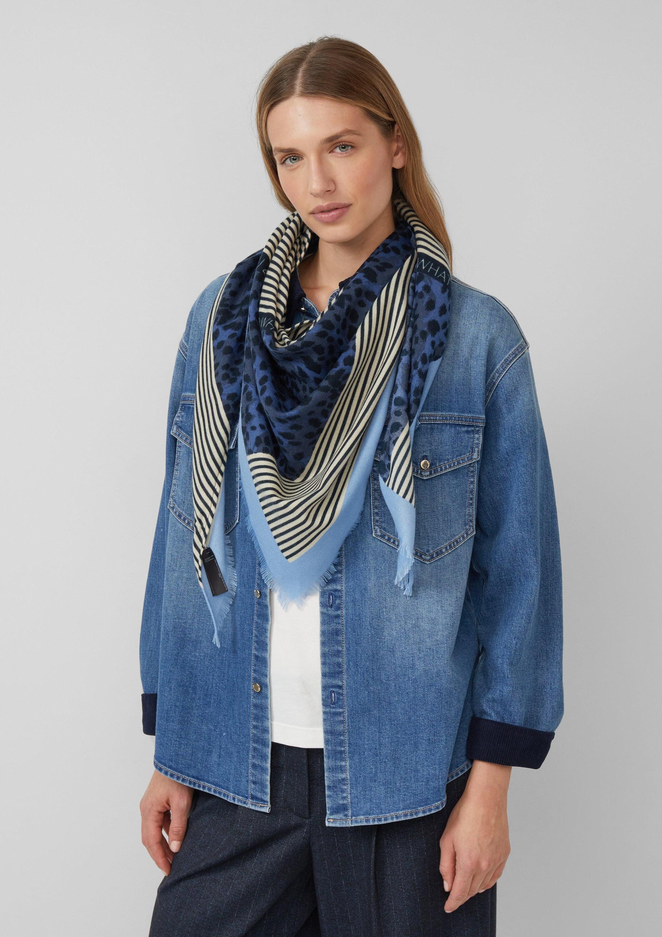 s.Oliver Schal Schal, Tuch mit Leo-Print günstig online kaufen