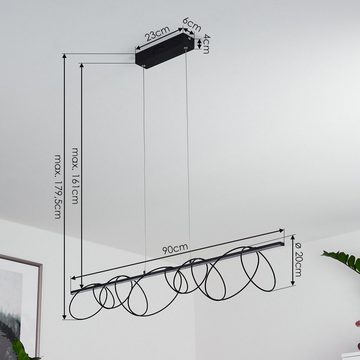 hofstein Pendelleuchte »Drosi« längliche Hängelampe aus Metall in schwarz, 3000 Kelvin, moderne e Zimmerlampe, 1xLED 18 Watt, Höhe max. 179, 5cm, 1600 Lumen