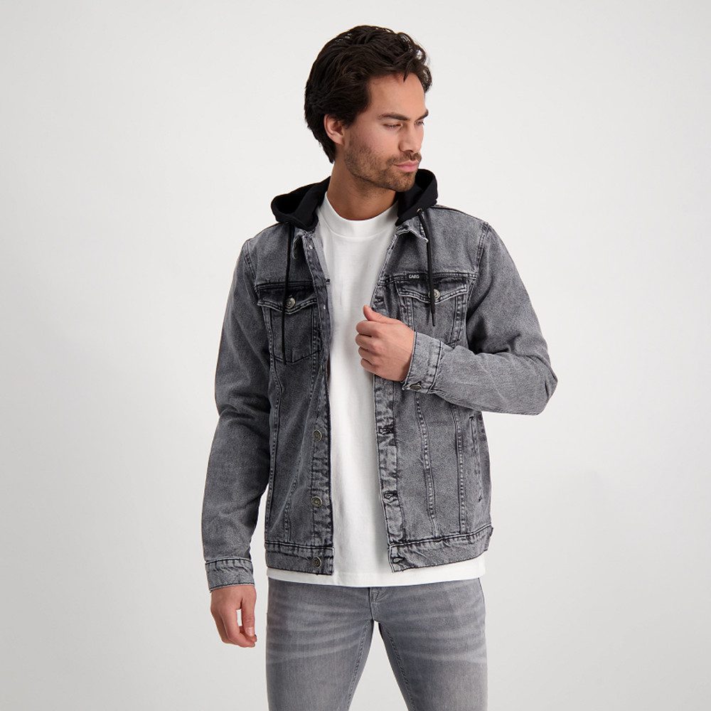 CARS JEANS Jeansjacke Jeansjacke mit abnehmbarer Kapuze in Stone Bleached und Black