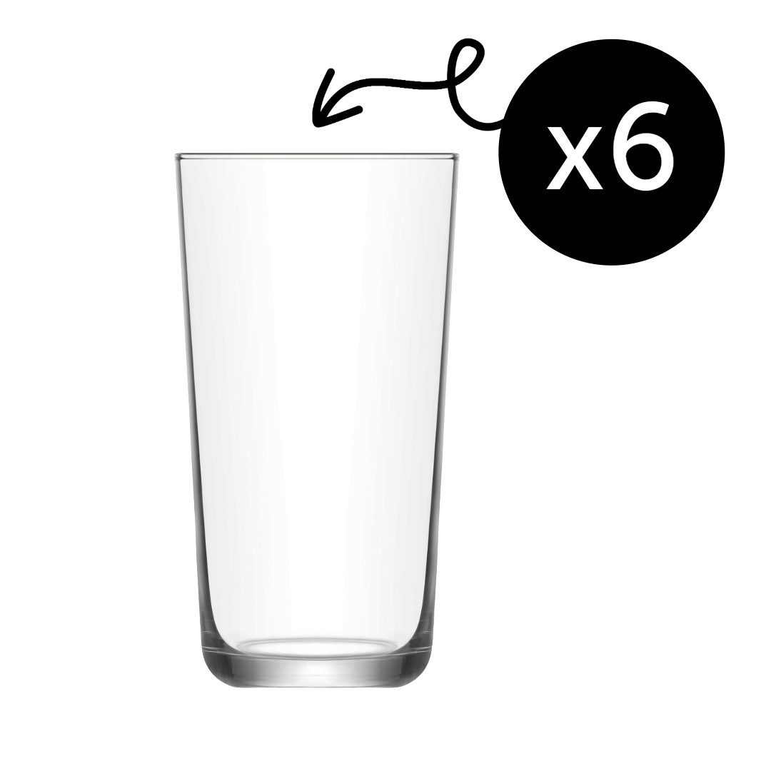 LAV Gläser-Set Assos Longdrinkglas, 6-tlg., Glas, 6er Set, 490ml, ideal für Longdrinks, Cocktails, Limonade
