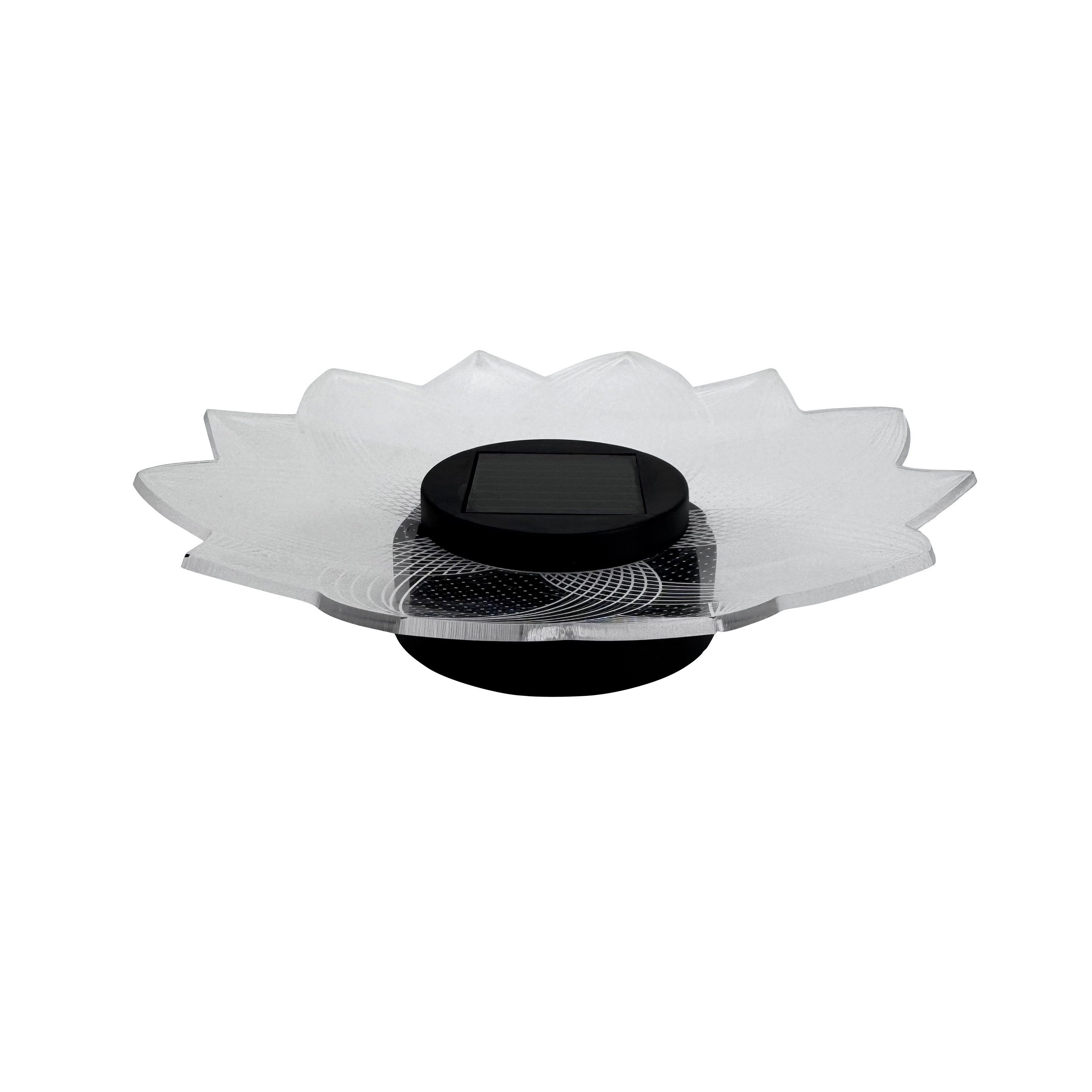 Online-Fuchs LED Solarleuchte - 2er Set Blumenblüten aus Acrylglas mit LED Beleuchtung für außen, faszinierende Lichtspiele, warmweiß oder seichter Farbwechsel wählbar, Dekoration für Garten, Balkon oder Terrasse