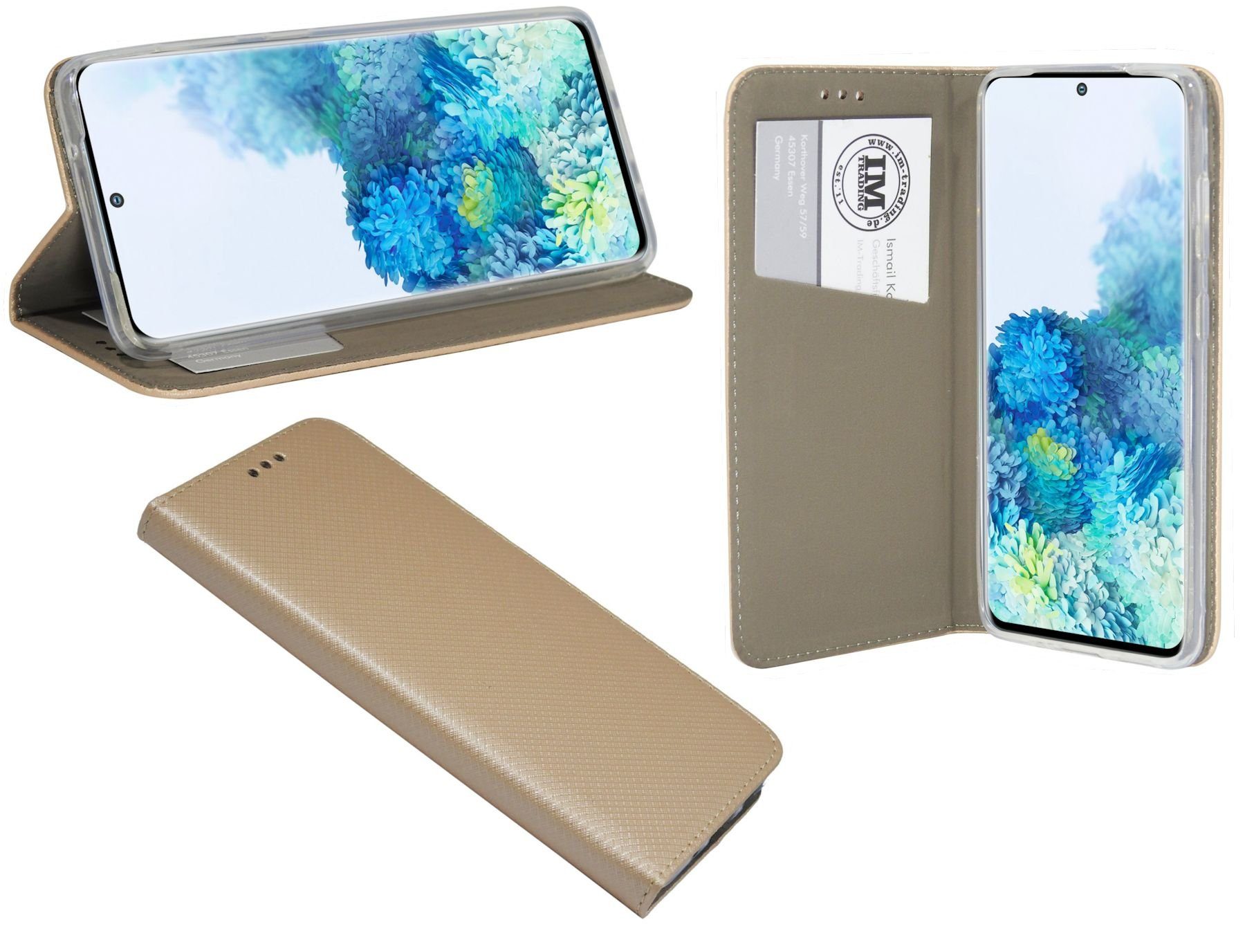 cofi1453 Handytasche Handy "Smart" Kartenfach FE Standfunktion, (G780F) Etui GALAXY Gold Schutzhülle kompatibel SAMSUNG Tasche mit mit S20 Hülle Buch Brieftasche