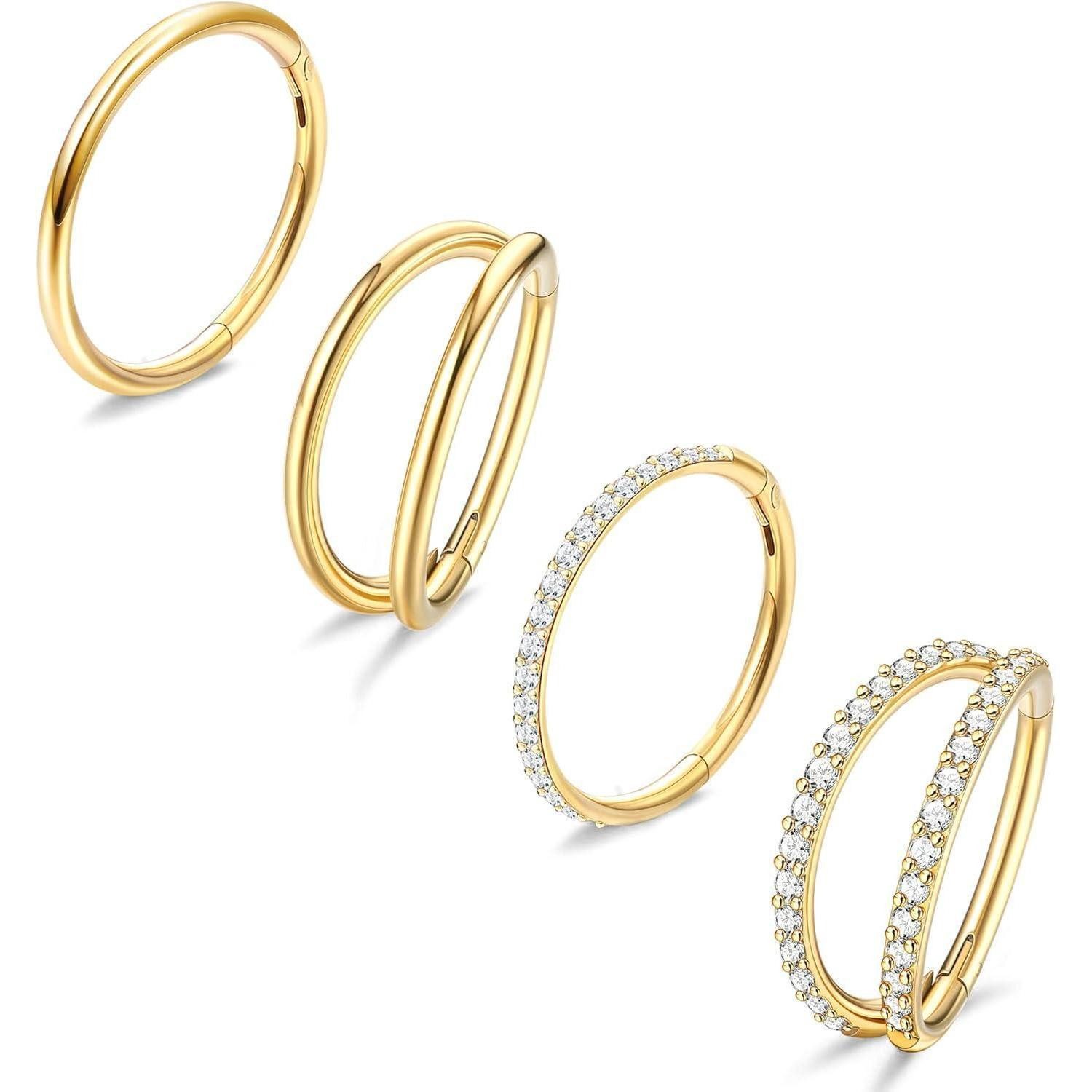 Dochais Nasenpiercing-Set Nasenring Set Edelstahl Nasenringe Nasenpiercing Hoop Septum Helix
