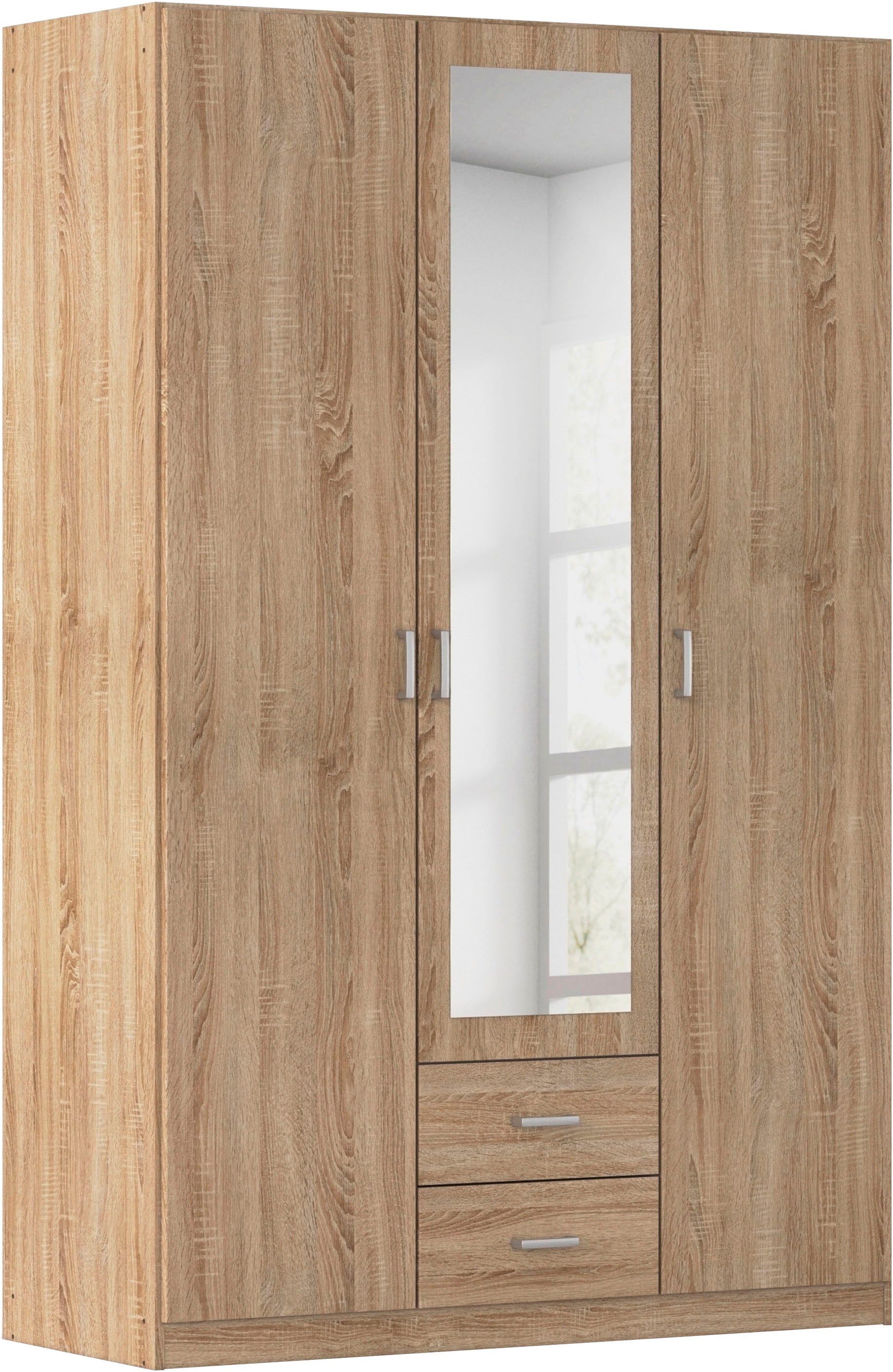 rauch Kleiderschrank Schrank Garderobe Ankleide GAMMA Breiten 91/136/181/226/271/315/360 cm (in 3 Ausstattungen BASIC/CLASSIC/PREMIUM (inkl. SOFT-CLOSE-Funktion) verschiedene Griff-Varianten, mit Spiegel TOPSELLER MADE IN GERMANY