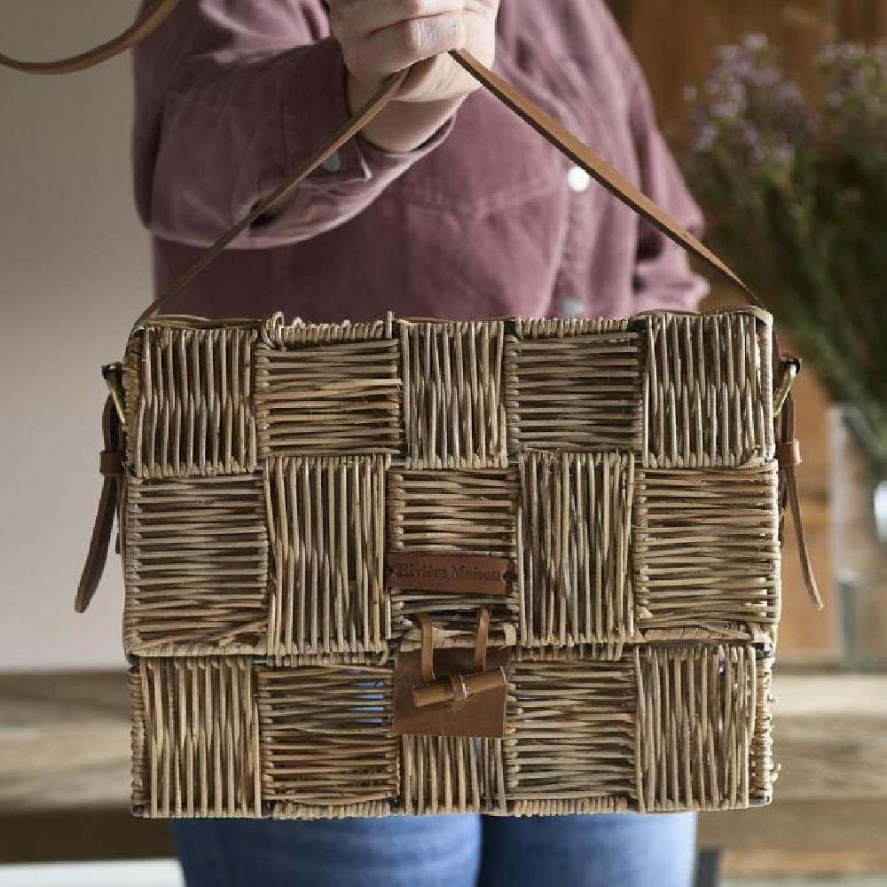 Rivièra Maison Einkaufskorb Handtasche Block Weave Rattan Rustic