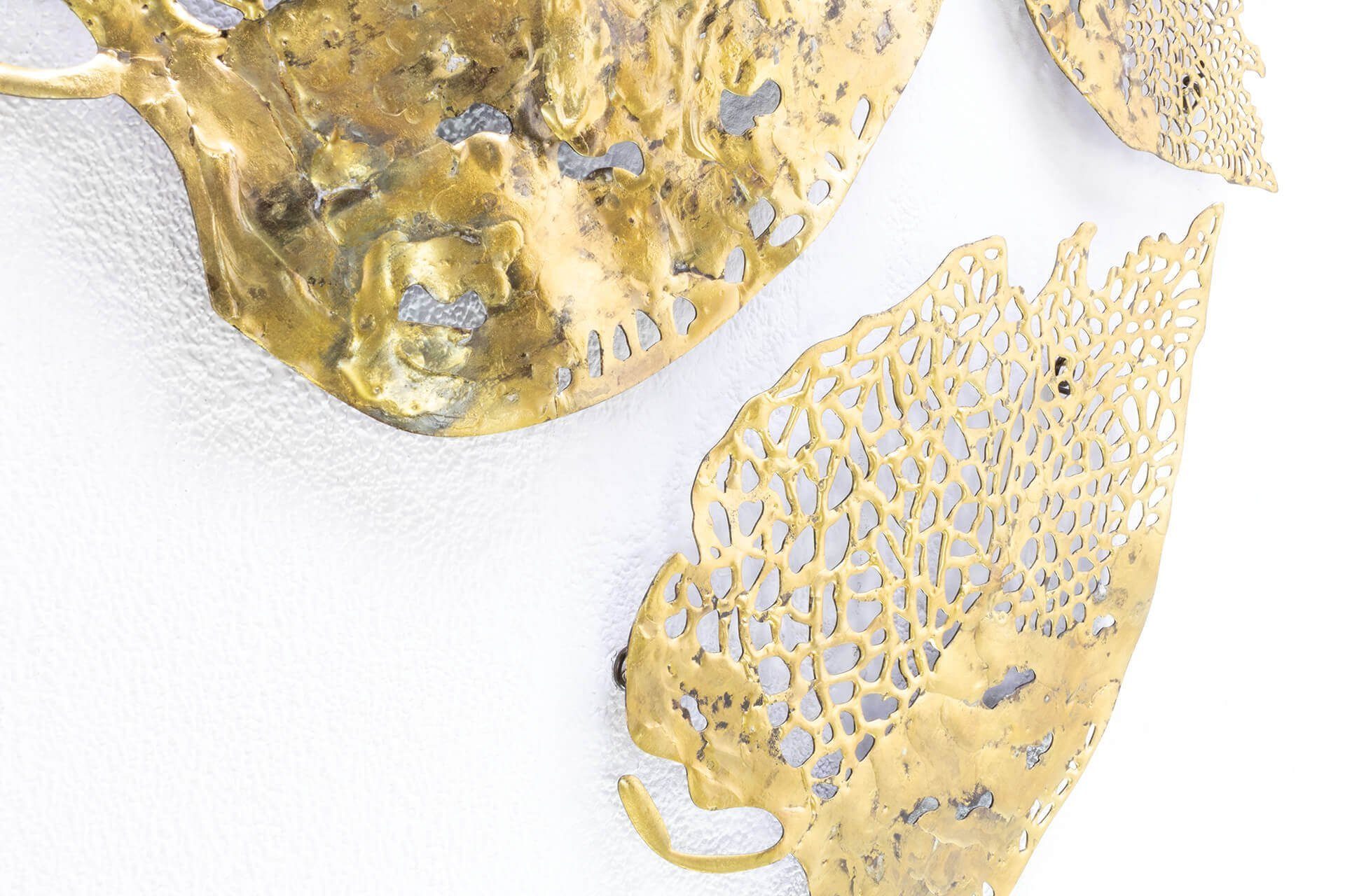 KUNSTLOFT Wanddekoobjekt Goldene Herbstmomente 60x47x2 Metall cm, Wanddeko handgefertigte